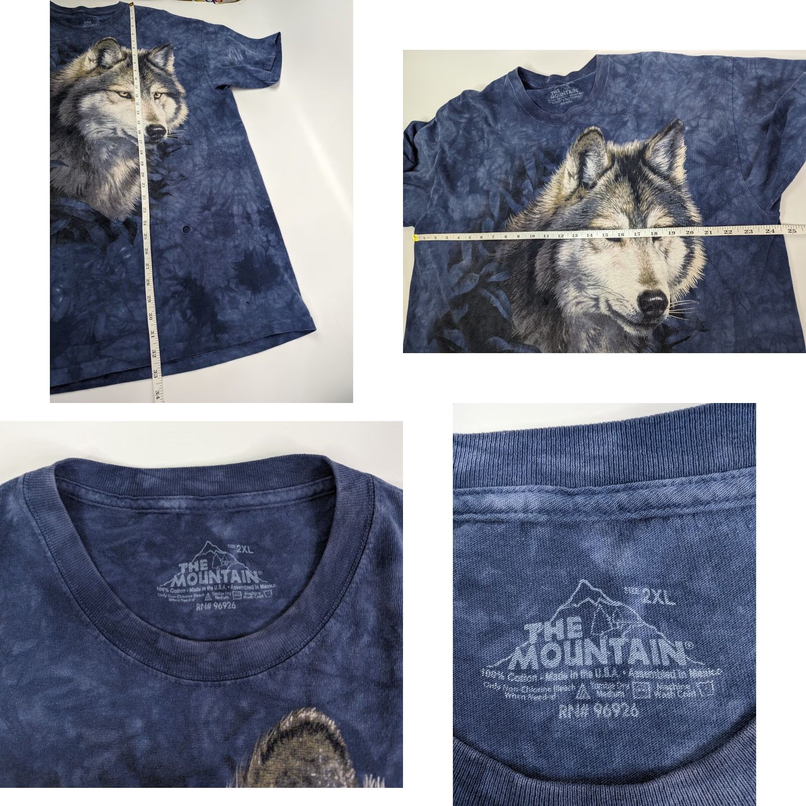 The Mountain VINTAGE The Mountain T-Shirt Wolf Nature Tie-Dye 2XL Blue Men Short Sleeve 2003 Y2K Size US XXL / EU 58 / 5 - 8 Thumbnail