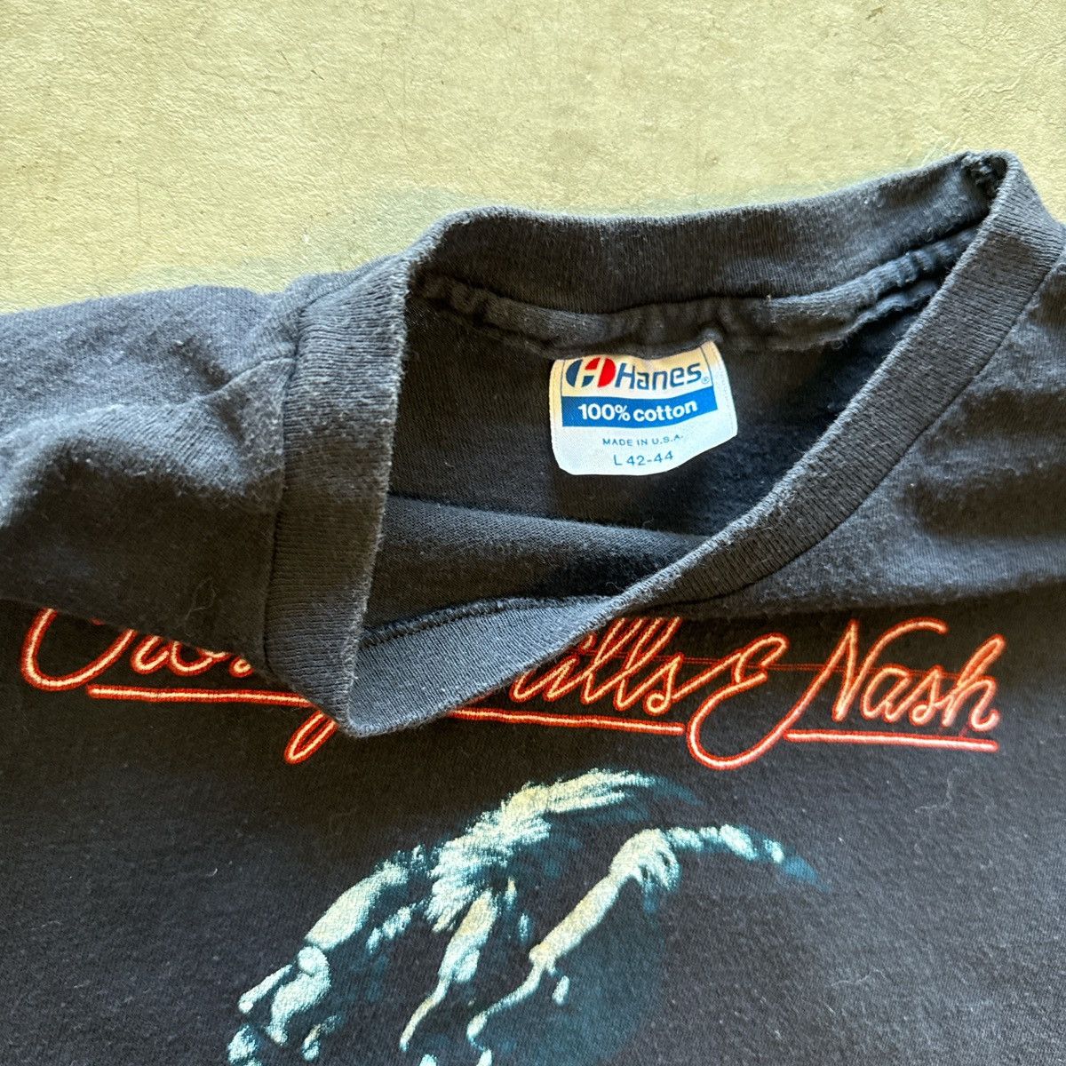Hanes Vintage 1987 Crosby Stills Nash Black Single Stitch Shirt Size US S / EU 44-46 / 1 - 4 Thumbnail