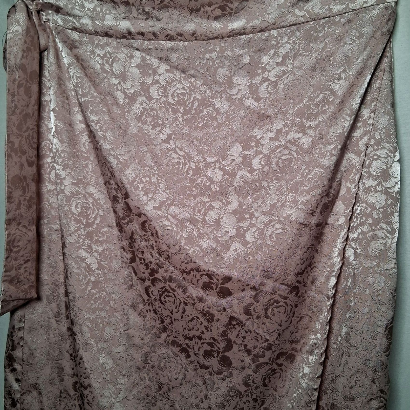 Vintage VINTAGE Flounce London Skirt Wrap Long Satin Pink Peony 18 Women's Boho Cottagecore Floral Tie Adjustable Waist Size 40" / US 18 - 7 Thumbnail