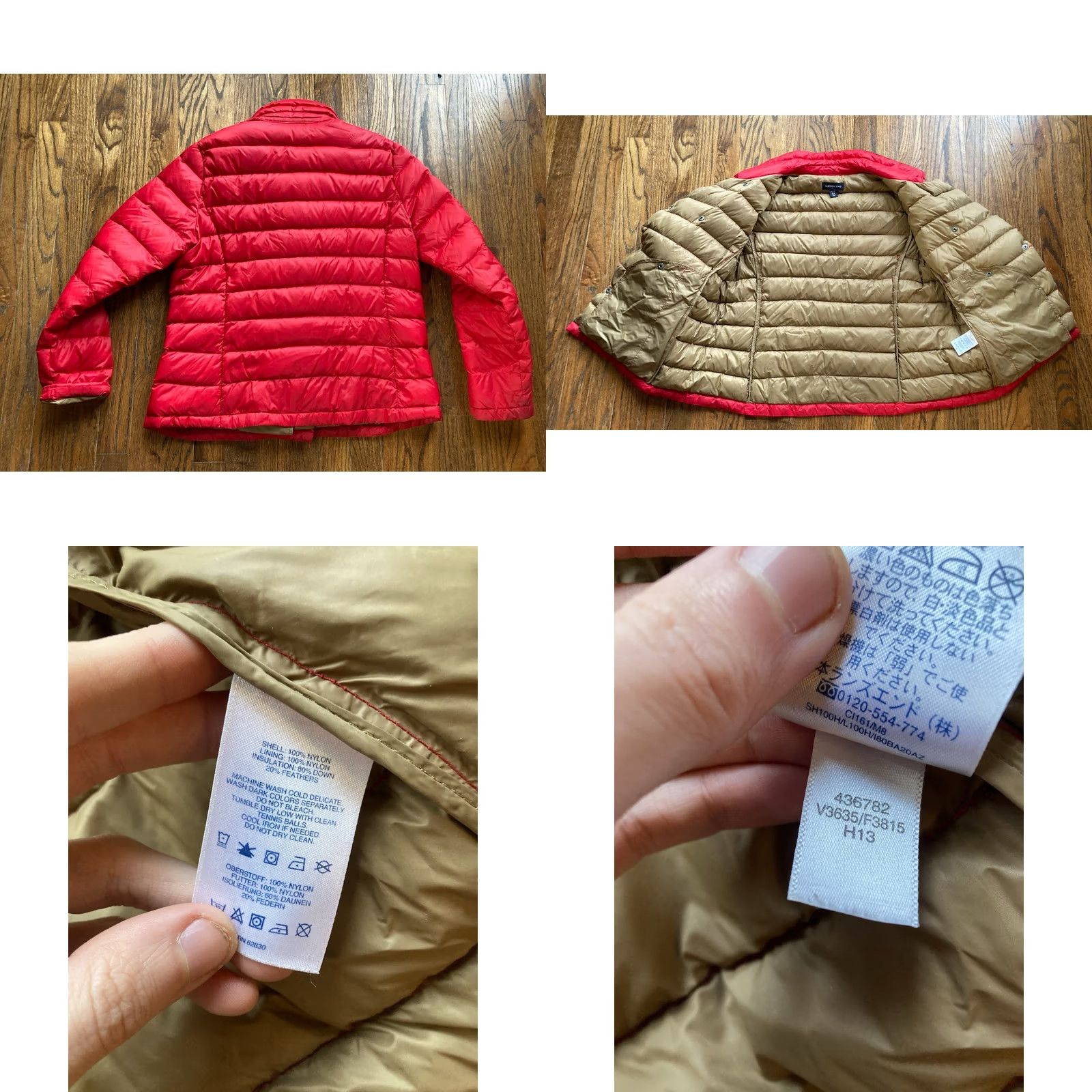 Lands' End Lands' End Puffer Jacket Womens Size M Down Red Full Zip Pockets Quilted Outdoor Ski Size M / US 6-8 / IT 42-44 - 8 Thumbnail