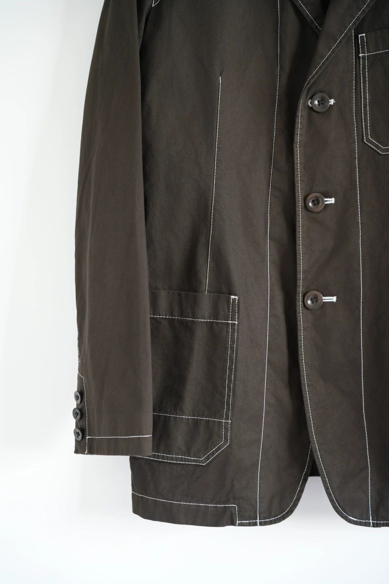 Yohji Yamamoto Yohji Yamamoto 09AW Contrast Stitch Cotton Blazer Size US M / EU 48-50 / 2 - 4 Thumbnail