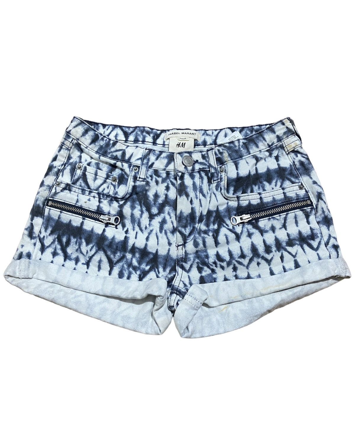 image of H&m Pour Tie Dye Croped Pants in Denim, Women's (Size 27)