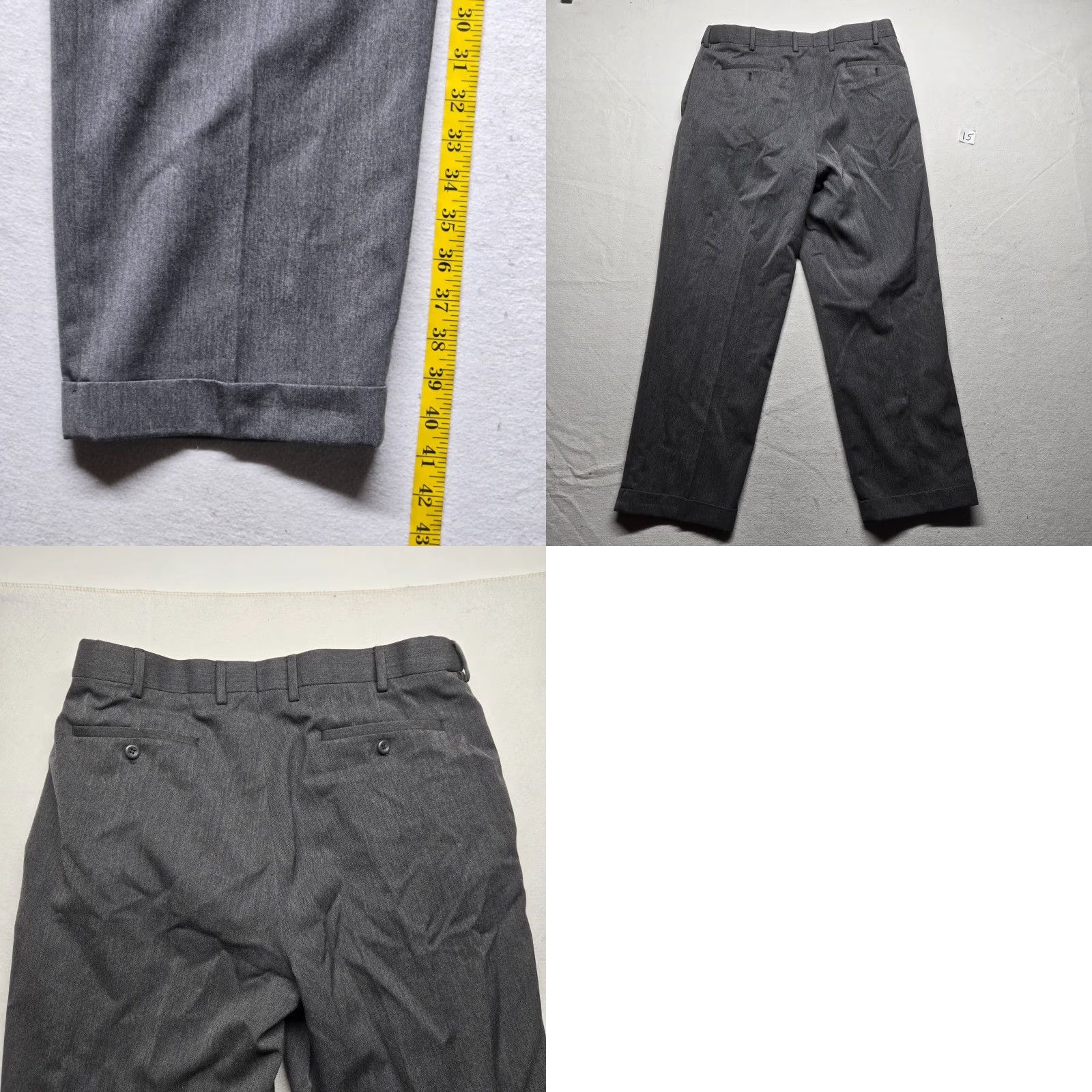 Vintage Louis Raphael Dress Pants Gray Flat Front 36 x 29 Adult Men's Regular Rayon Casual Business Size US 36 / EU 52 - 8 Thumbnail
