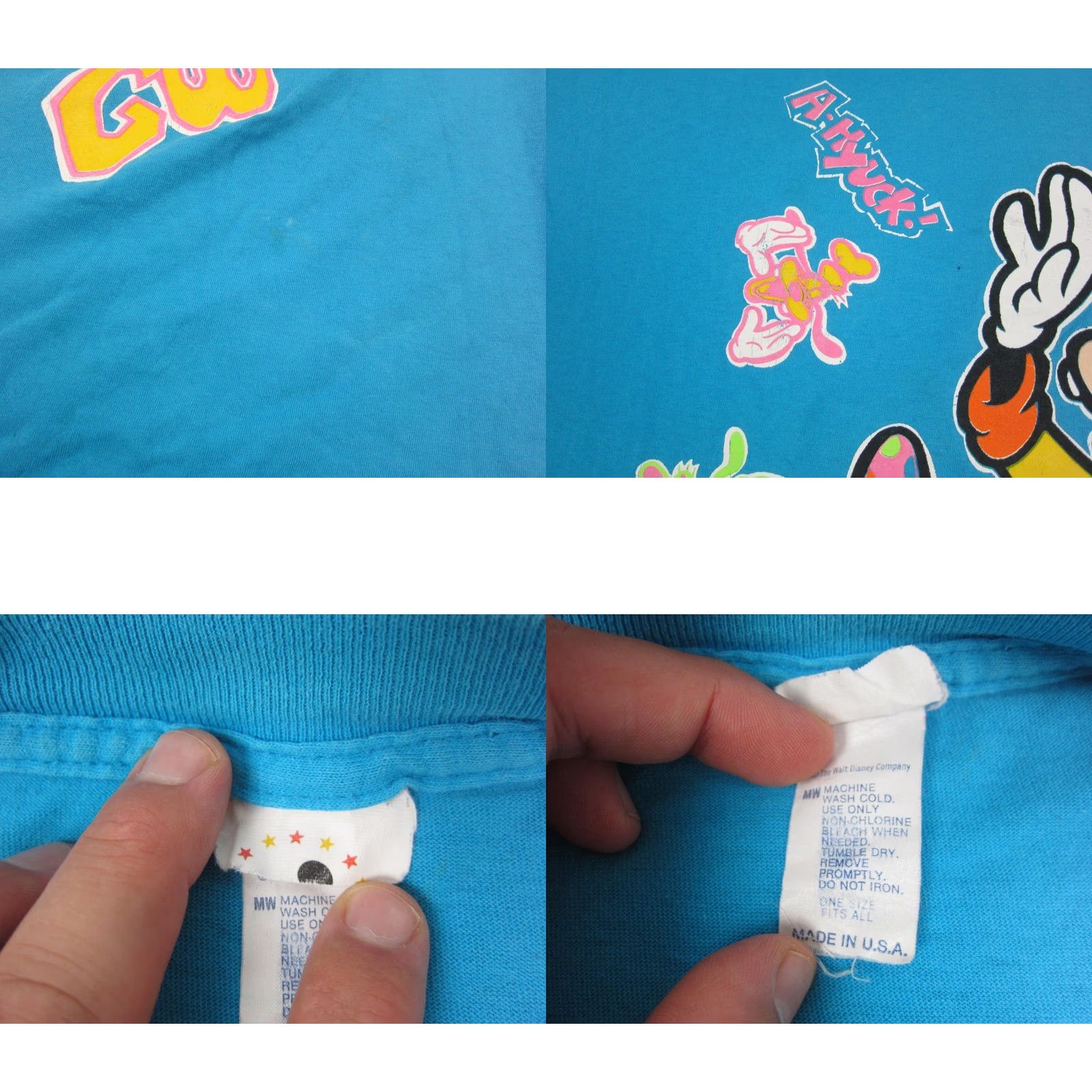 Disney VINTAGE Disney Goofy Shirt Mens One Size Blue 90s Cartoon USA Crew Neck Cotton T-Shirt Short Sleeve Size US M / EU 48-50 / 2 - 8 Thumbnail