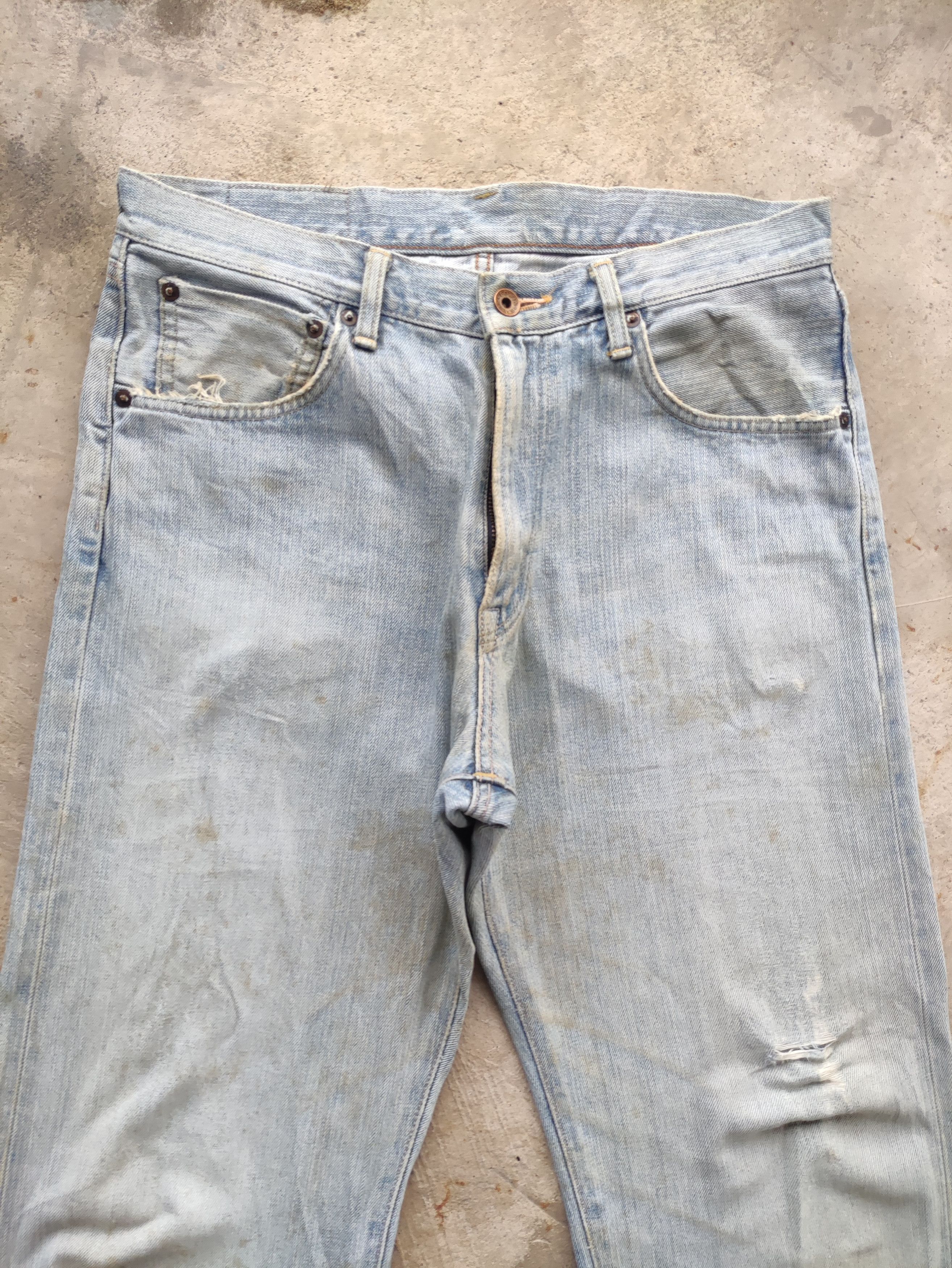 Edwin Vintage Edwin 505 Japan Baggy Jean Distressed Faded Denim Size US 33 - 3 Thumbnail