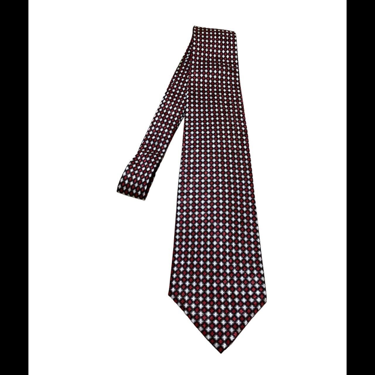 Stefano Ricci STEFANO RICCI Red Geometric Luxury Designer Silk Tie Made In Size ONE SIZE - 4 Thumbnail