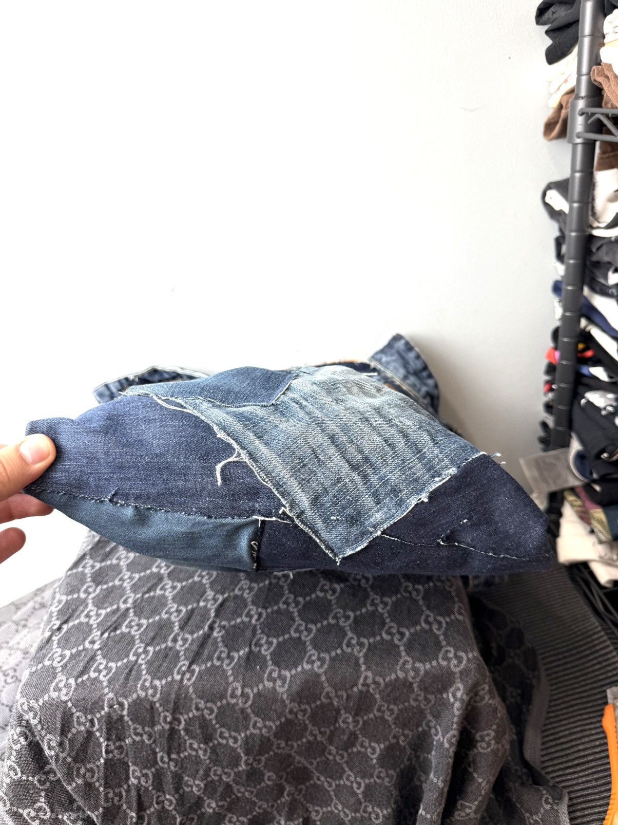 Vintage Rare! Vintage Patchwork Denim Bag Shopper Y2K Levis Diesel Size ONE SIZE - 9 Thumbnail