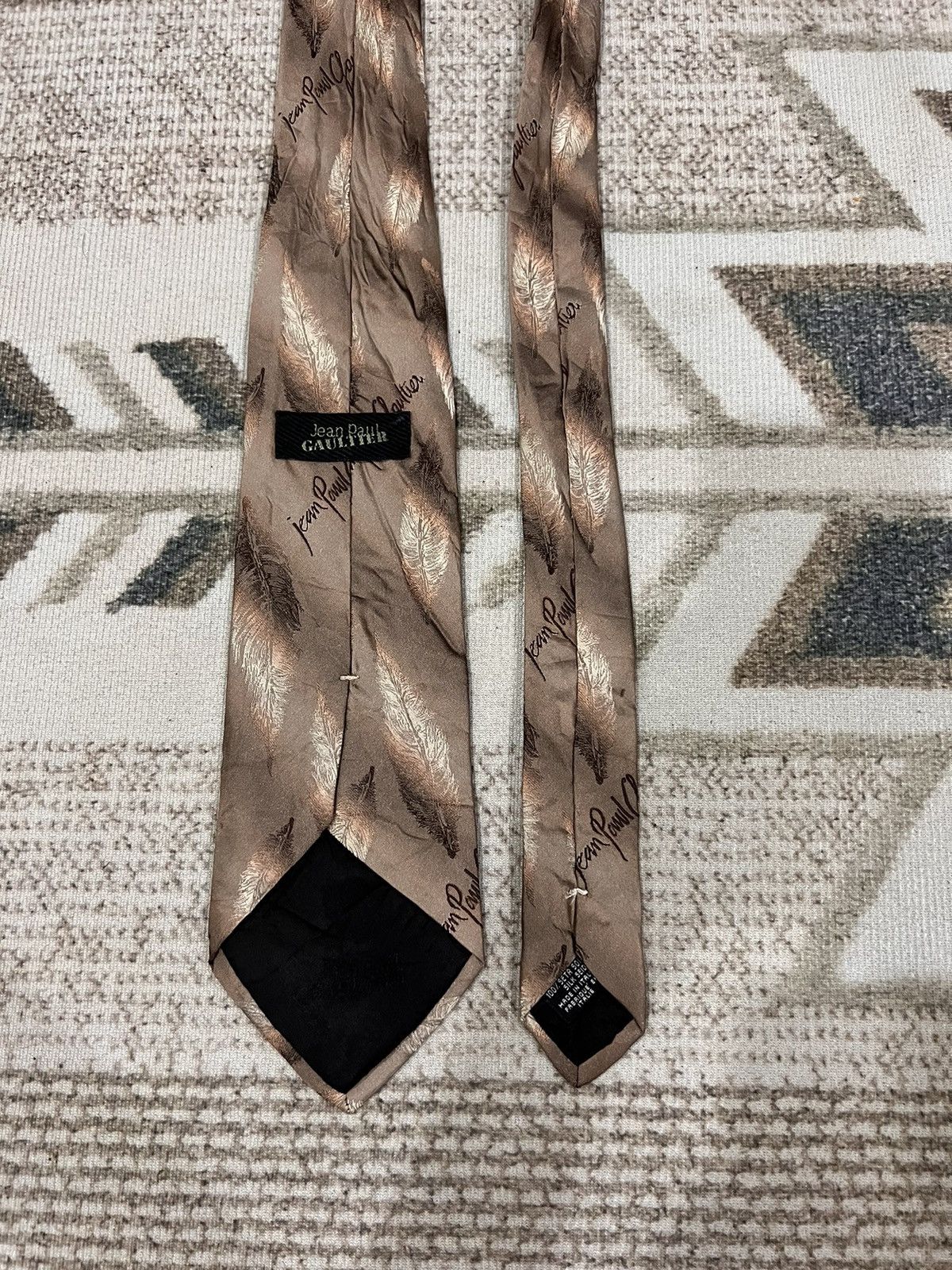 Jean Paul Gaultier Jean Paul Gaultier Spell Out Silk Tie Size ONE SIZE - 5 Thumbnail