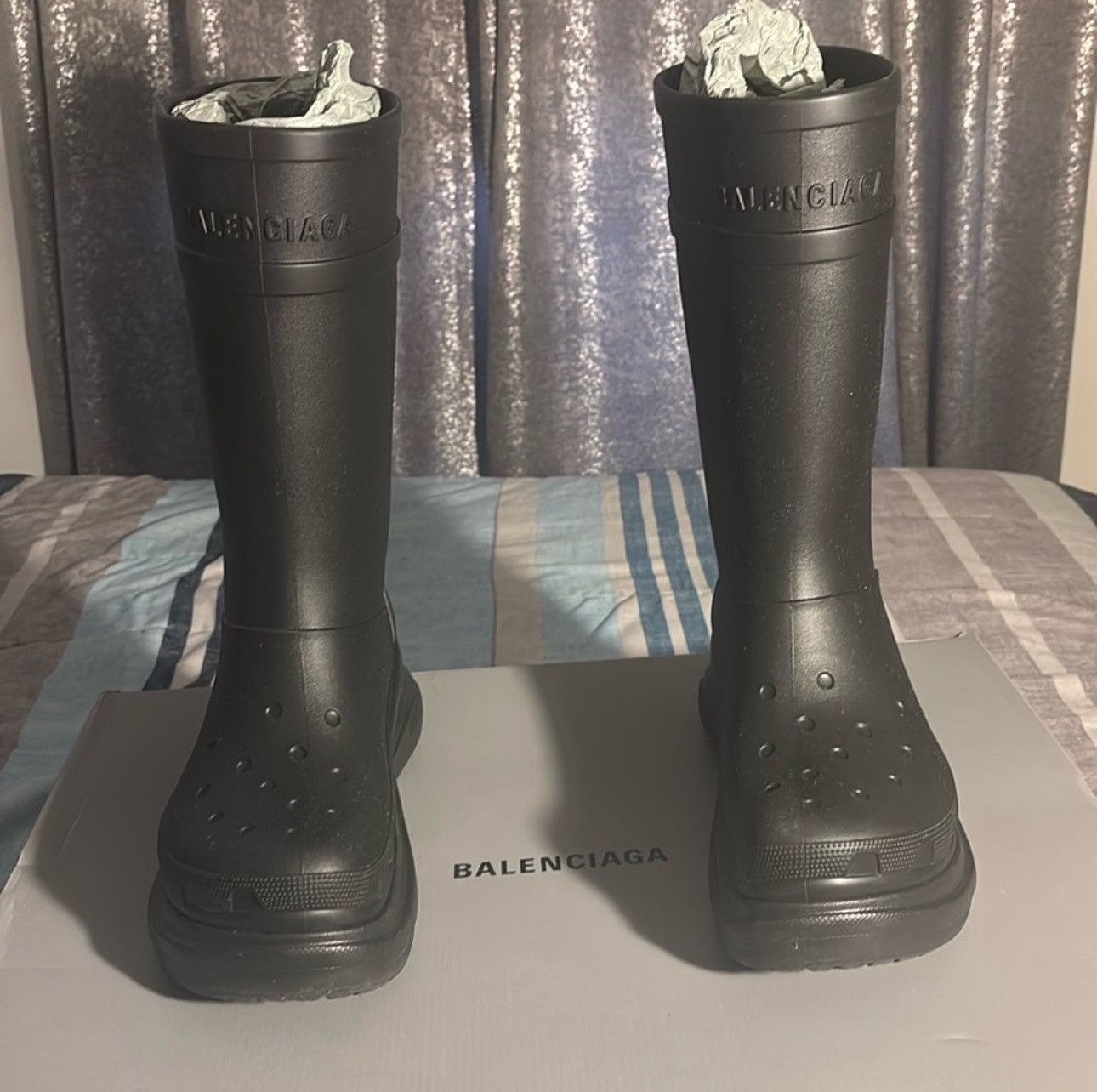 Balenciaga Balenciaga Croc Boots Size US 12 / EU 45 - 1 Thumbnail