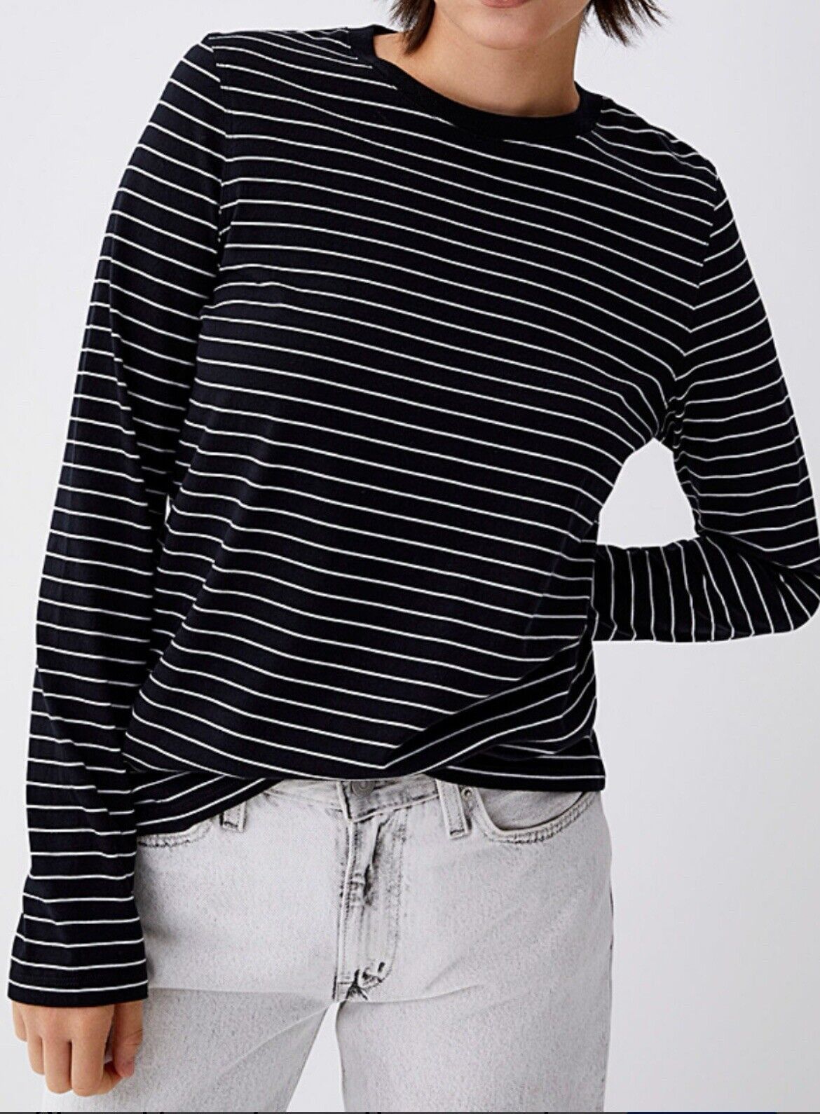 Giorgio Armani GIORGIO ARMANI Striped Stretch Long Sleeve Top Size S / US 4 / IT 40 - 3 Thumbnail