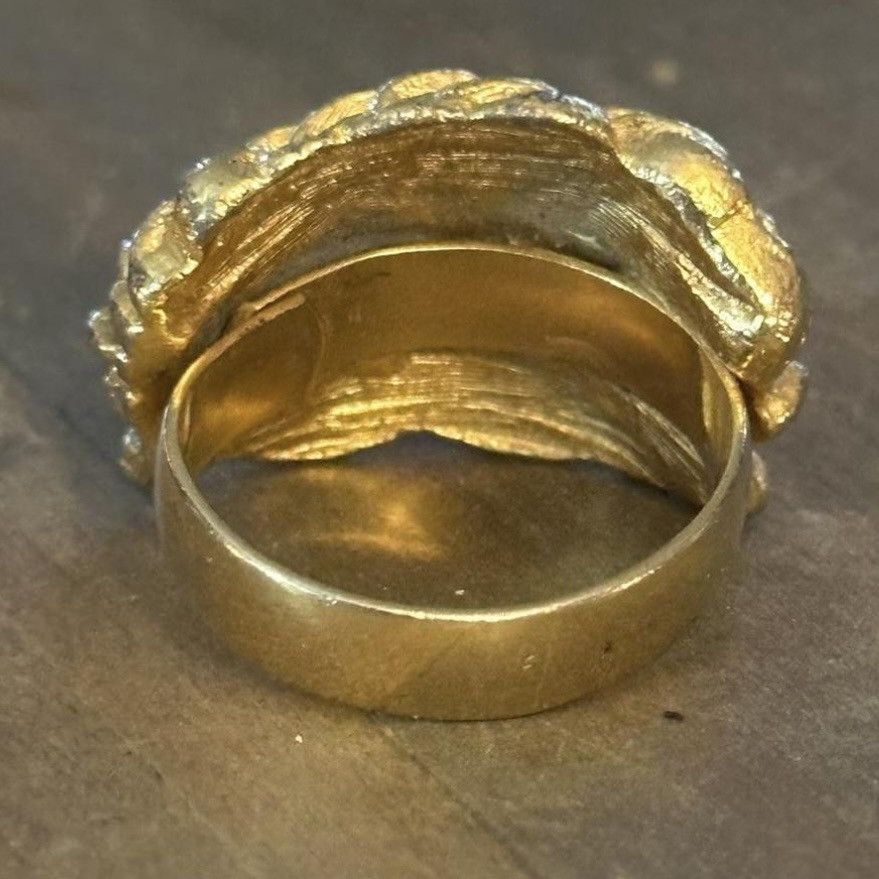 Vintage Vintage gold tone chunky rope ring Size ONE SIZE - 3 Thumbnail