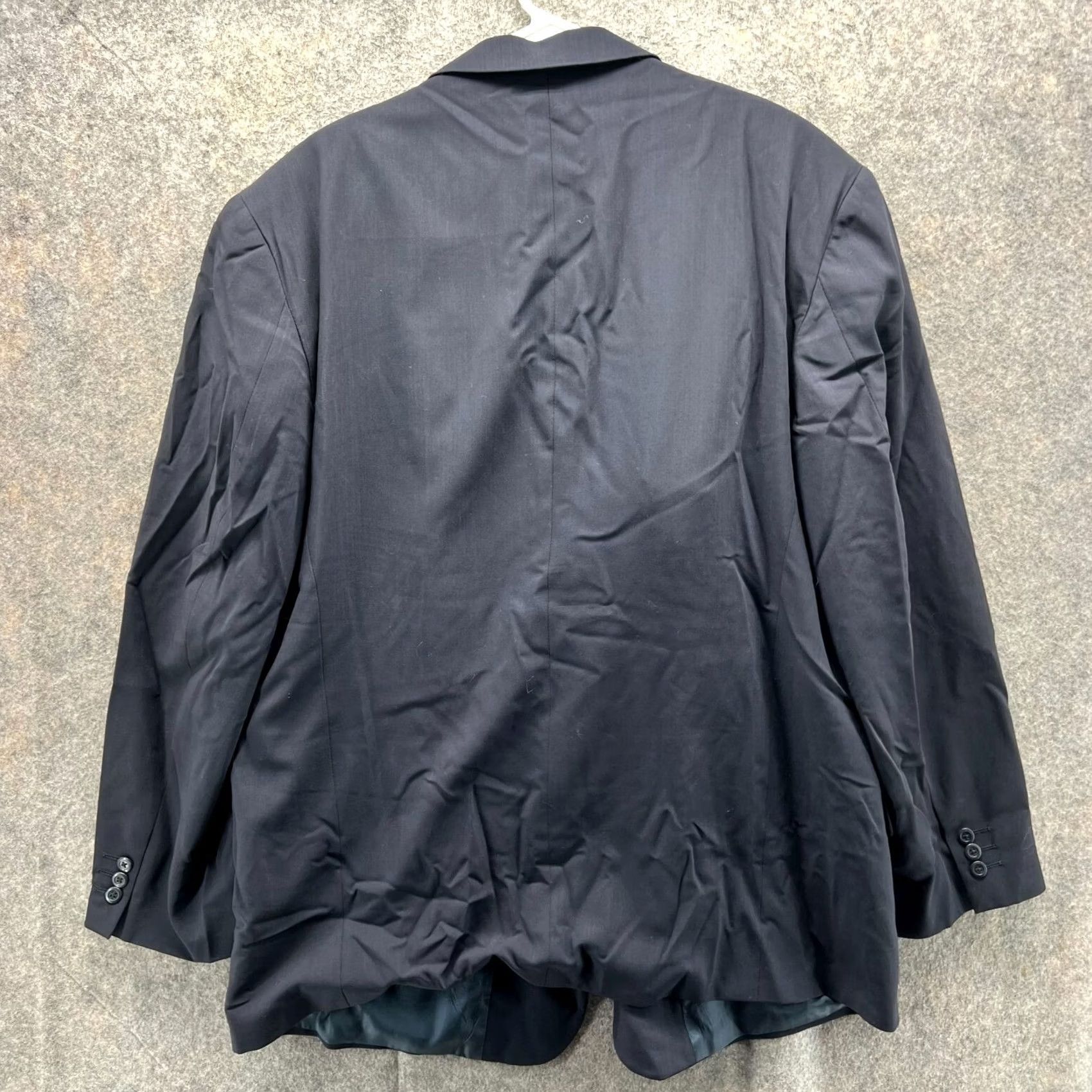 Vintage VINTAGE Jhane Barnes Blazer Mens 50R Blue Navy Sport Coat Jacket Dress Wool Solid Size 50R - 2 Thumbnail