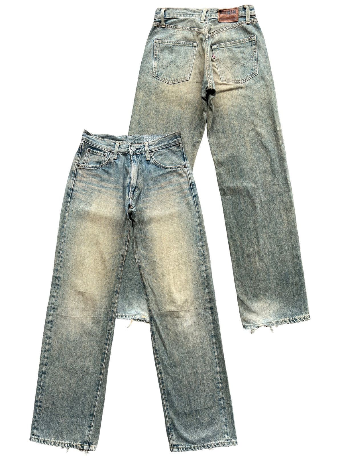 Vtg Edwin XV445 Mudwash Baggy Distressed Denim Jeans 28x33