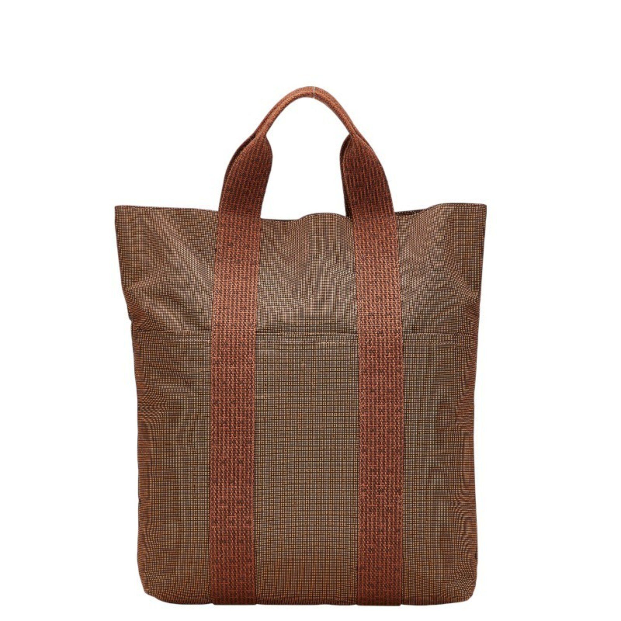 Hermès Air Line Cabas Tote Bag Handbag Brown Canvas Women's HERMES