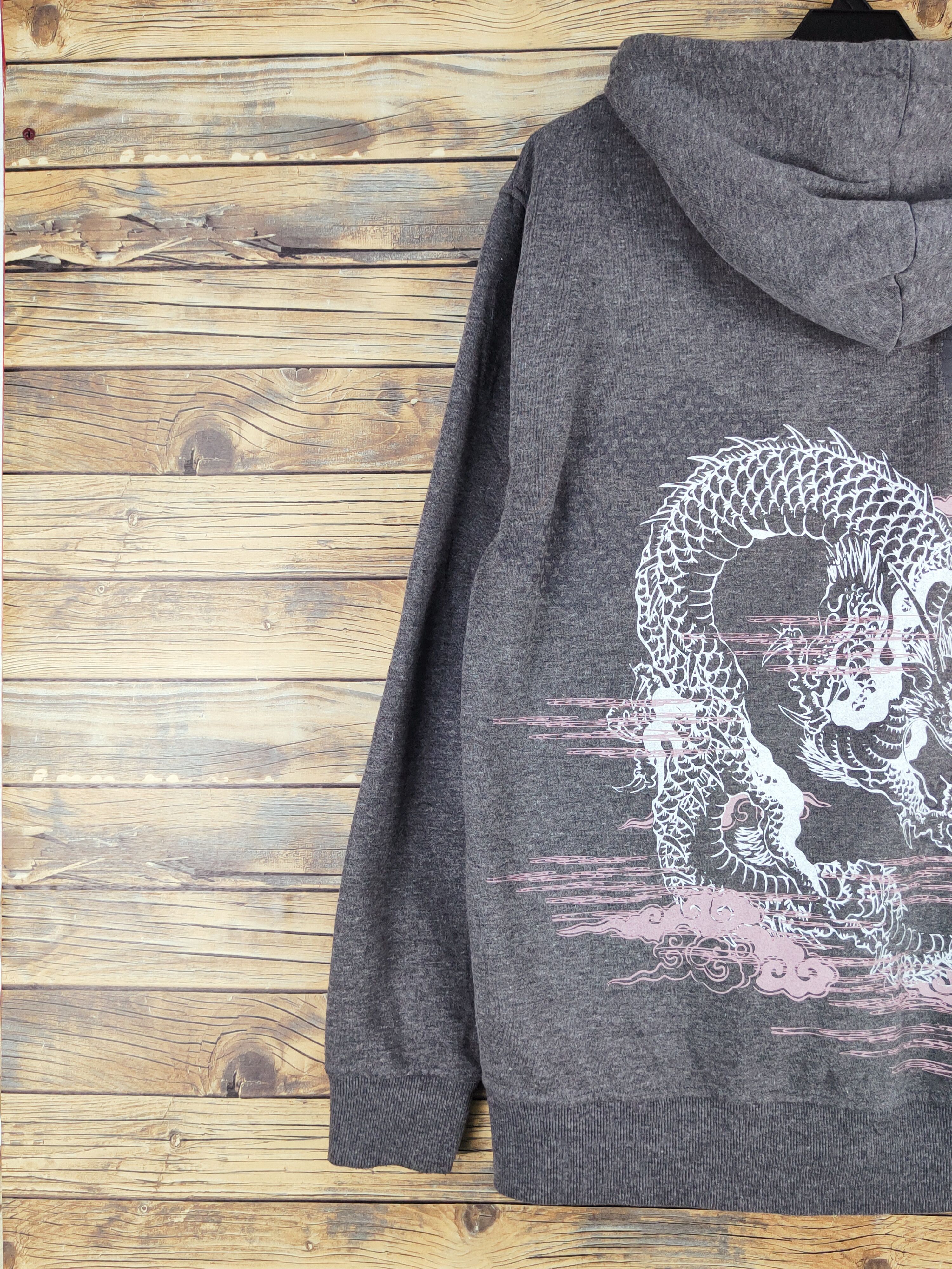 Japanese Brand Japan dragon vintage Dark Gray Hoodie Sweaters #W1156 Size US XL / EU 56 / 4 - 2 Thumbnail