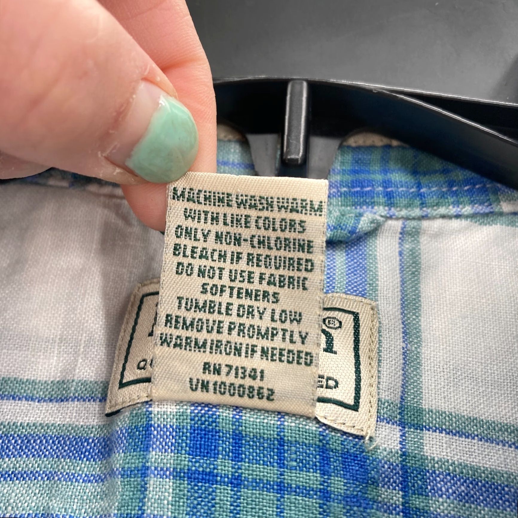 Vintage L.L. Bean Linen Button Up Short Sleeve Shirt Large Tall Blue Plaid Camp Hiking Men Shirts Size US L / EU 52-54 / 3 - 5 Thumbnail