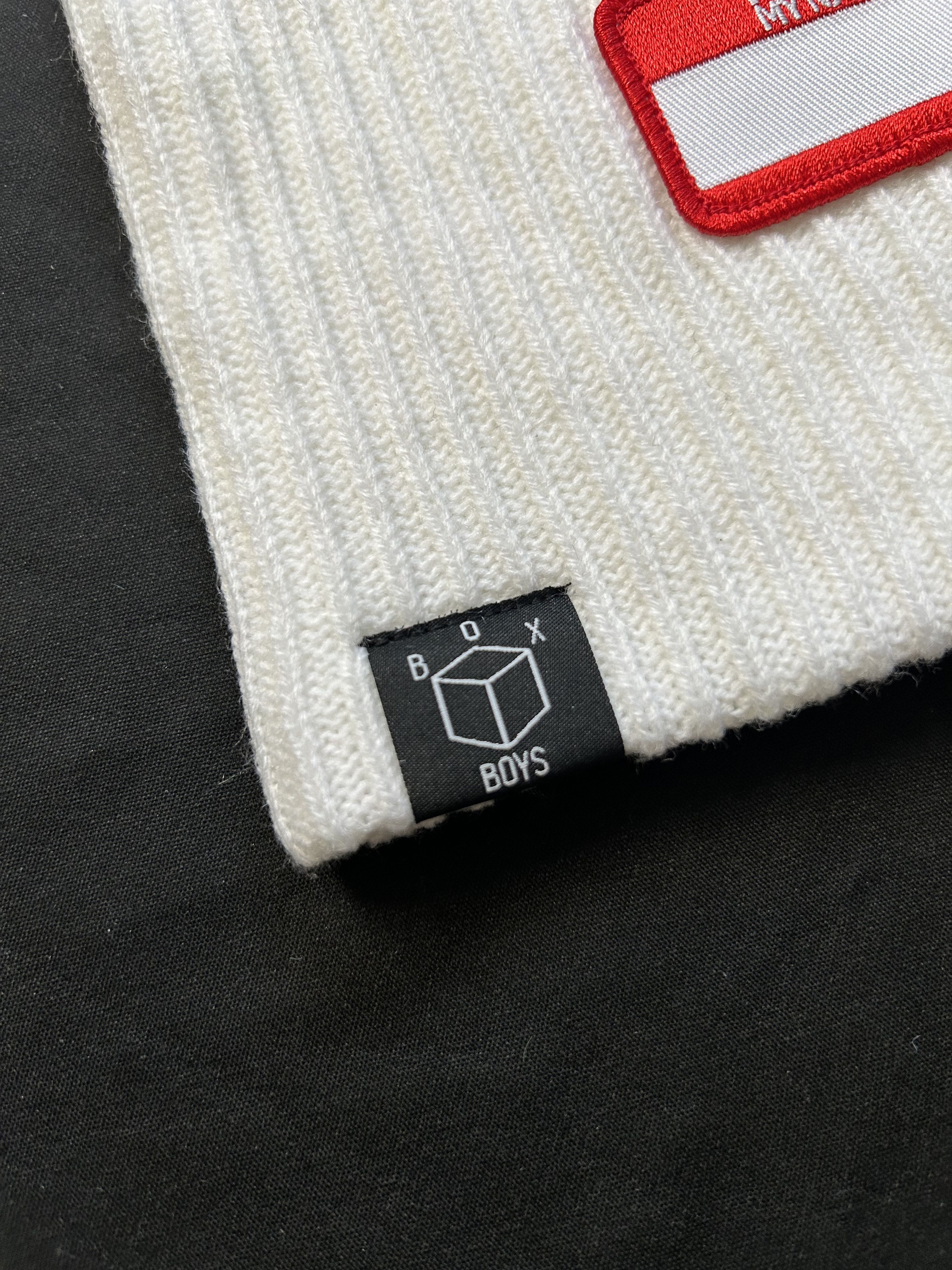 Japanese Brand Rare Box Boys Retro Hearts White Balaclava Ski Mask OS Size ONE SIZE - 4 Thumbnail