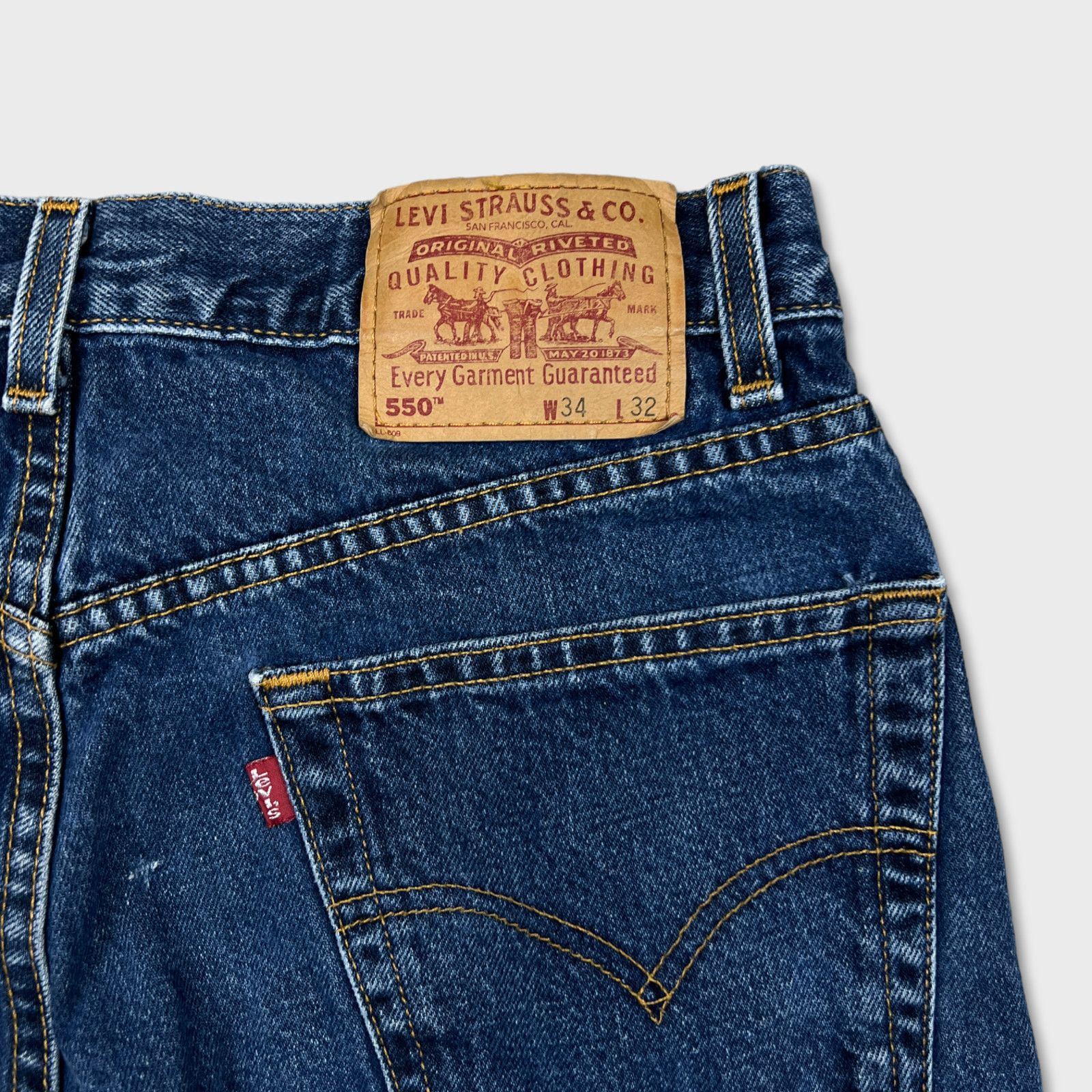 Levi's × Vintage Levi's 550 Jeans 32x27 Relaxed Fit Frayed Hem 90s Denim Pant Size US 32 / EU 48 - 8 Thumbnail
