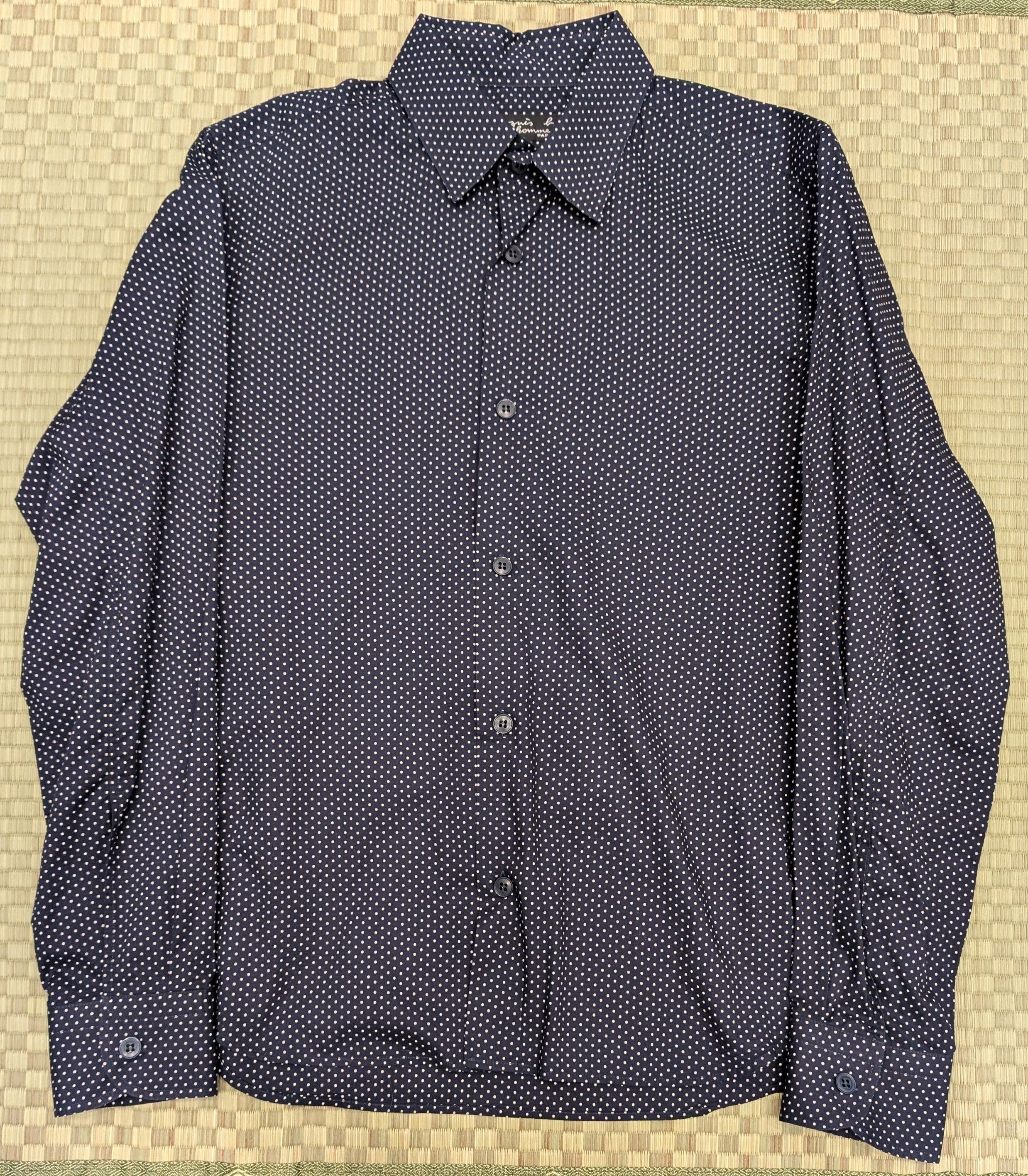 agnes b. Agnes B. Cotton Saori Polka Dot Button Down Shirt Size US L / EU 52-54 / 3 - 1 Thumbnail