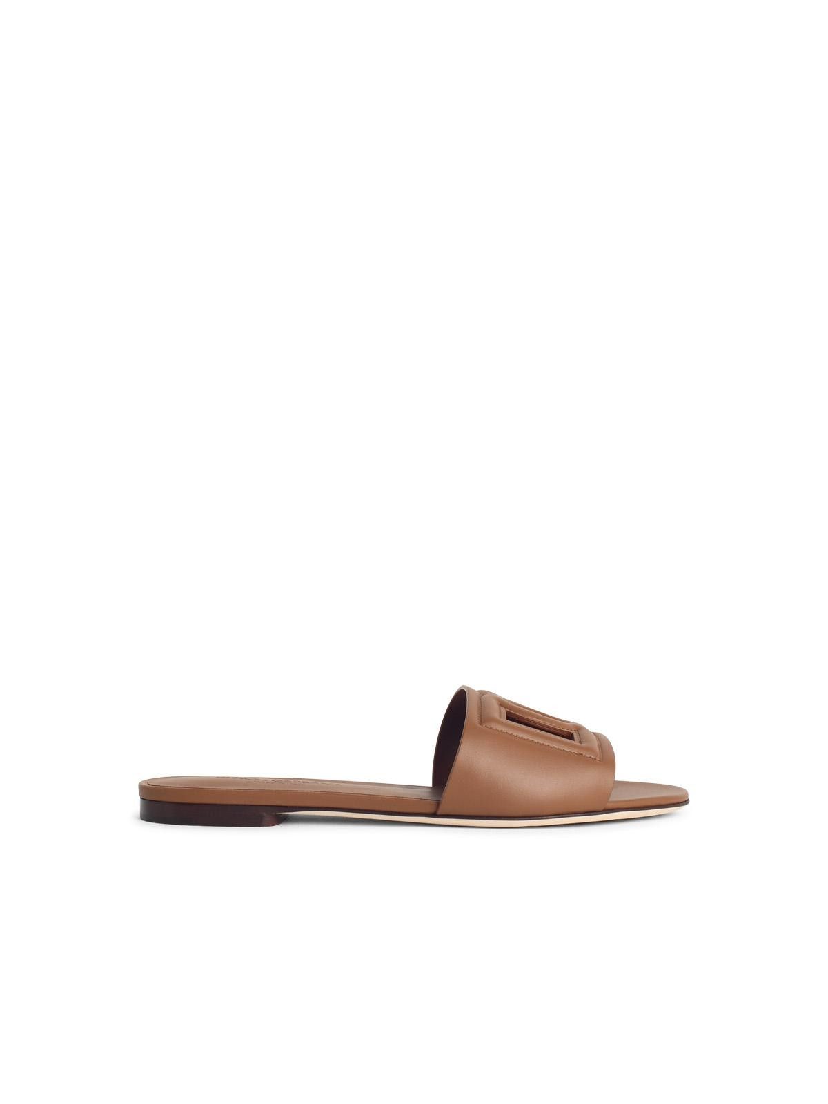Dolce & Gabbana DOLCE & GABBANA Brown Leather Slipper Size US 11 / IT 41 - 1 Thumbnail
