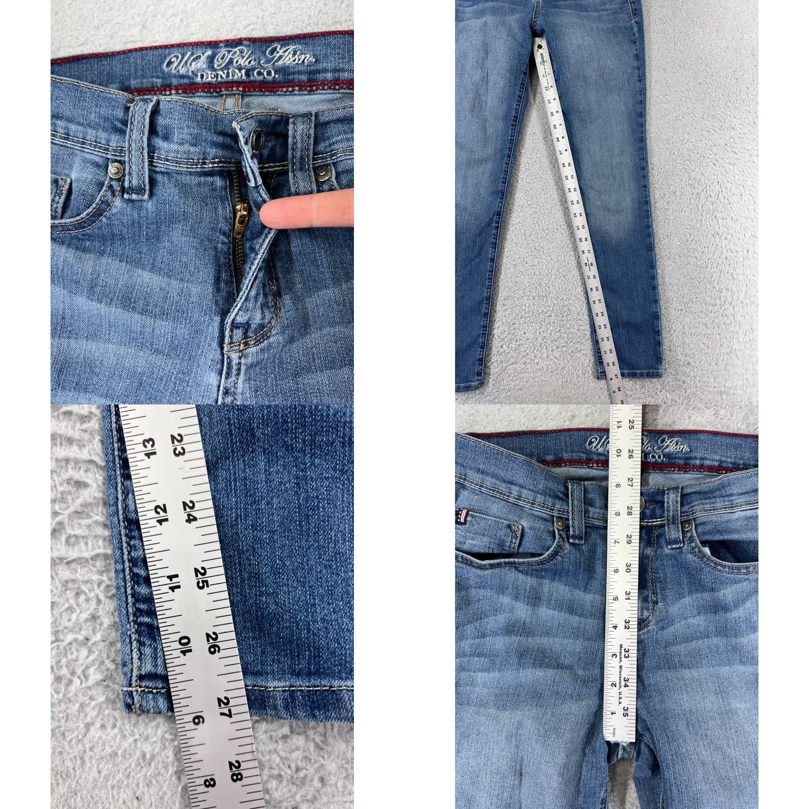Vintage US Polo Assn Women's Jeans Skinny Mid Rise Blue Denim 8 Classic Modern Size 30" / US 8 / IT 44 - 8 Thumbnail