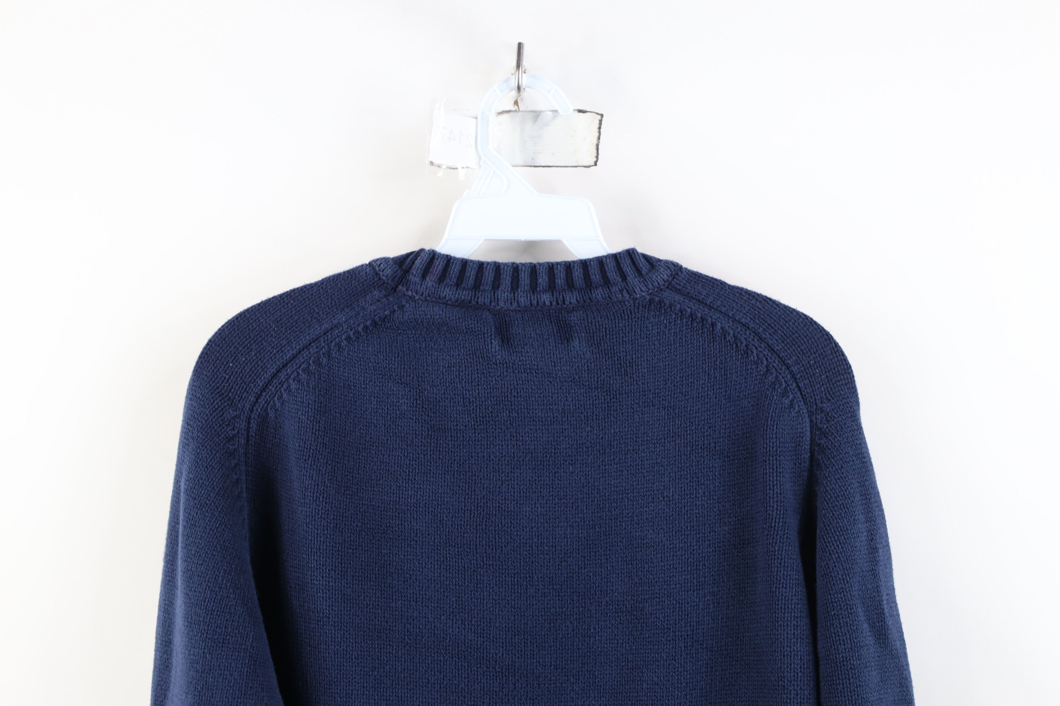 Lands' End Vintage 90s Lands End Cotton Knit Crewneck Sweater Blue USA Size US L / EU 52-54 / 3 - 9 Thumbnail