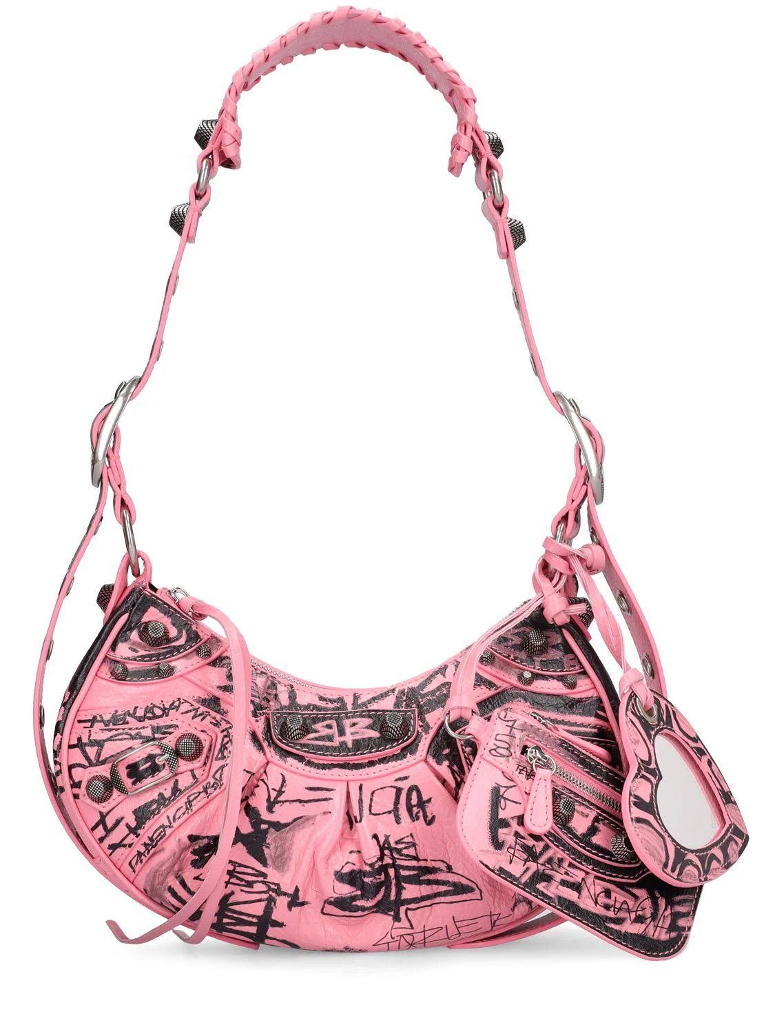 Balenciaga o1mt1gz0724 Size: OS / Cagole XS Shoulder Bag in Pink/Black Size ONE SIZE - 1 Thumbnail