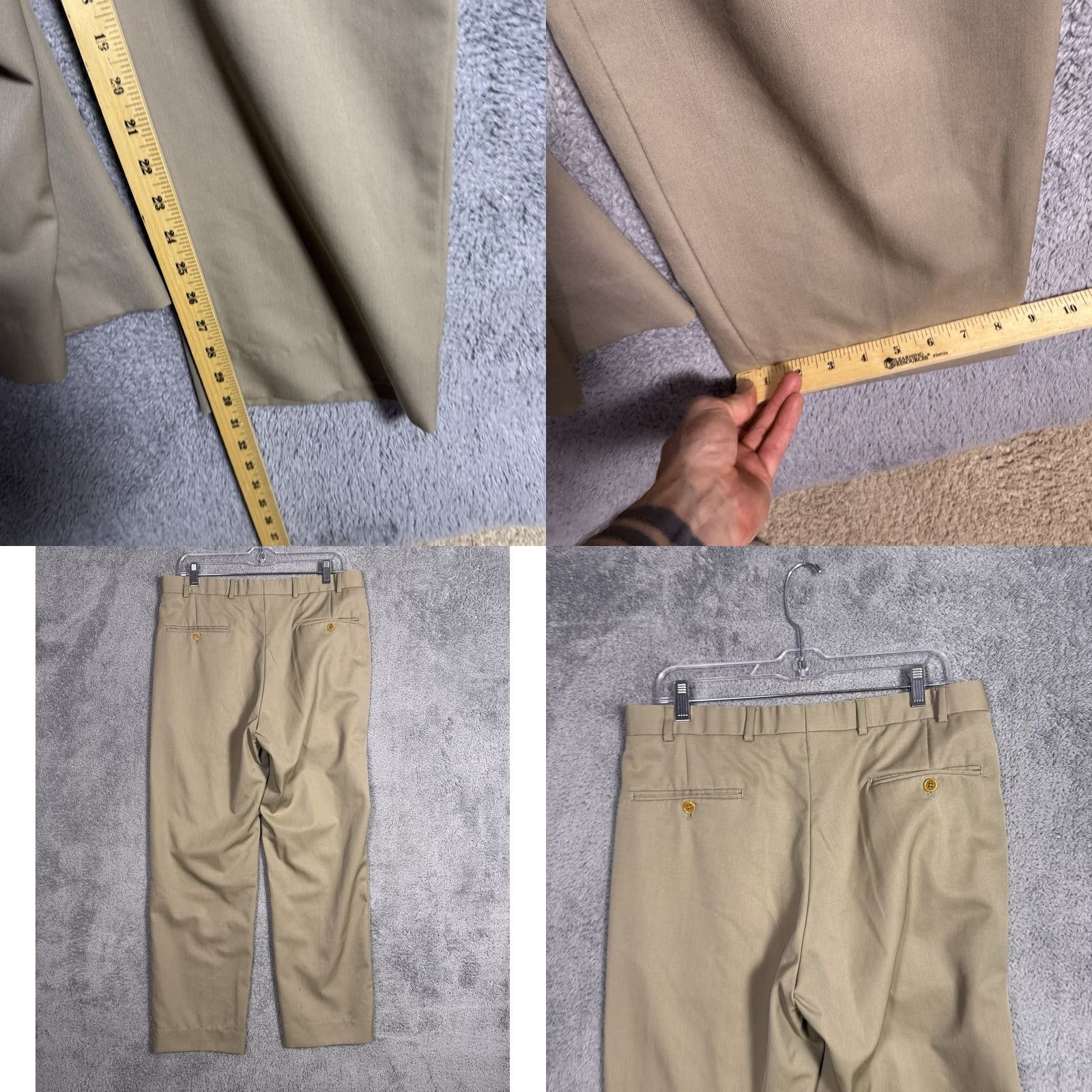 Brooks Brothers Brooks Brothers 346 Madison Fit Pants Men 33x30 100% Wool Dress Pants Beig e Flat Front Office Size US 34 / EU 50 - 8 Thumbnail