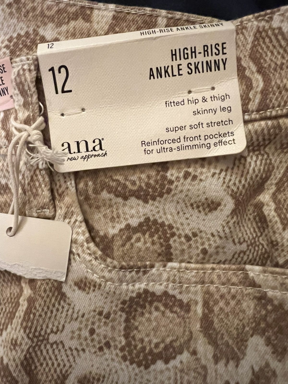 Other ana Snake Jeans High Rise Ankle Skinny Sz 12 NWT Stretch Size 34" / US 12 / IT 48 - 4 Thumbnail