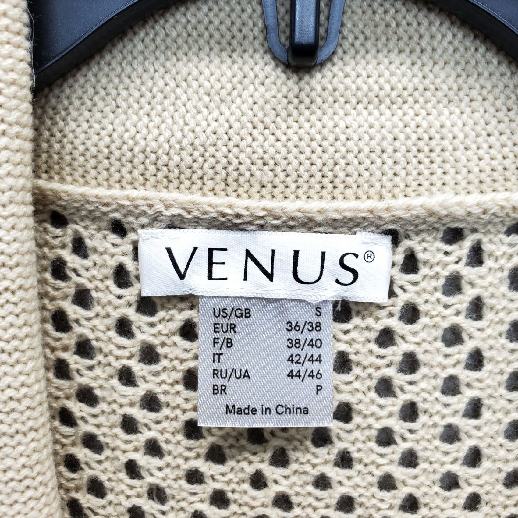 Venus Venus Cardigan Sweater Women S Brown Acrylic Open Knit Cardigan, Open Front, Raglan Sleeve, 100% Acrylic, Knit, Solid, Fall, Winter, Womens Size S Size S / US 4 / IT 40 - 5 Thumbnail
