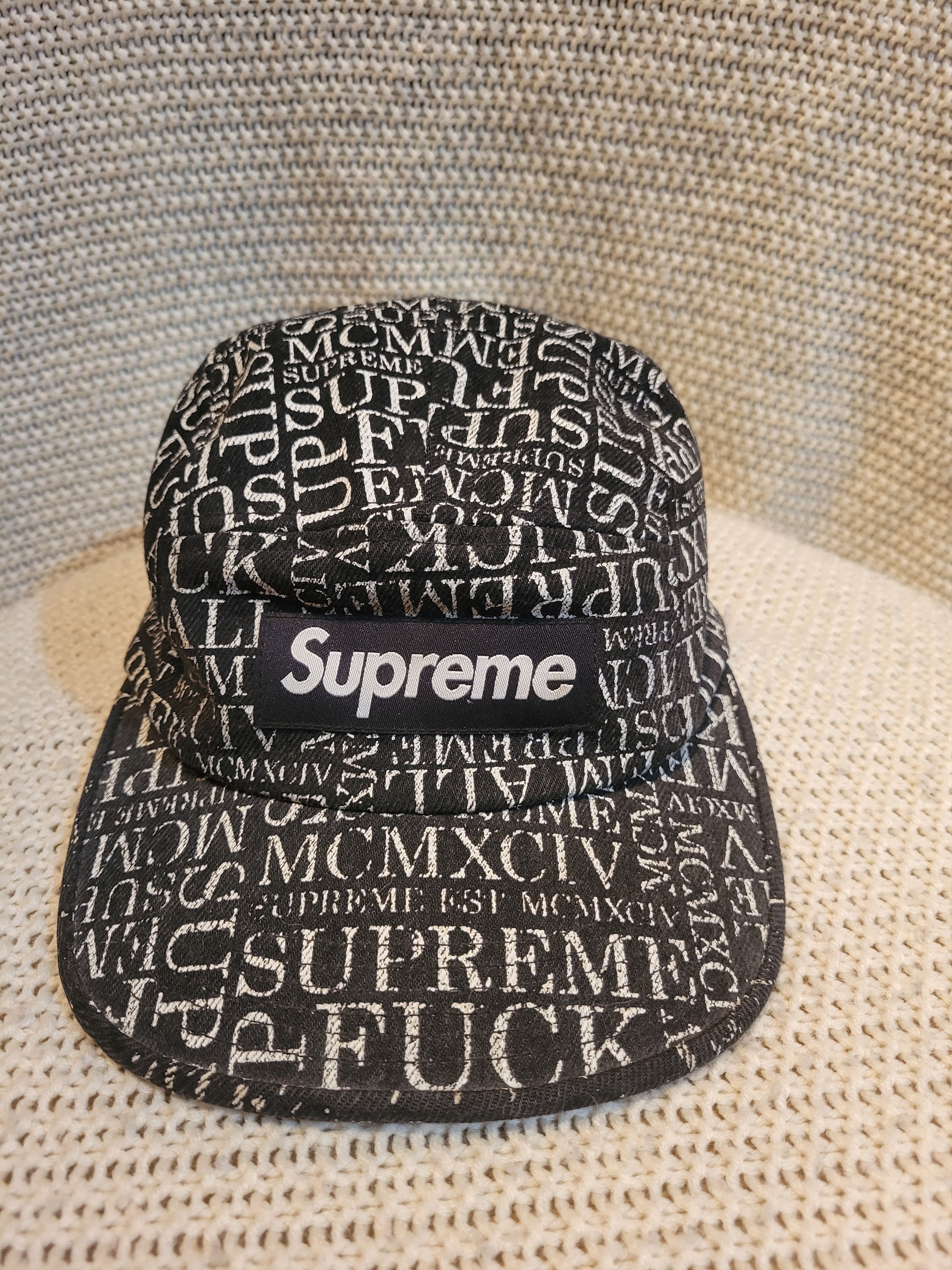 Supreme Fu*k Em ALL Denim Camp Cap