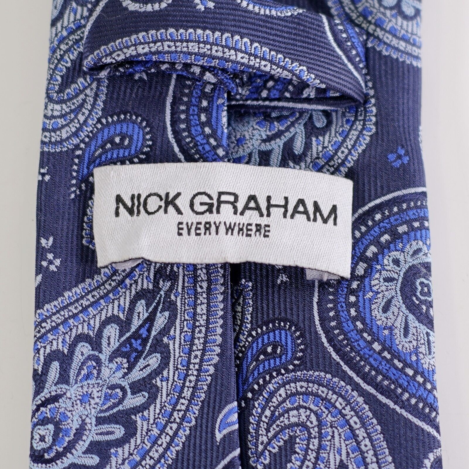 Designer Nick Graham Everywhere Blue Paisley Woven Polyester Long Ski Size ONE SIZE - 3 Thumbnail