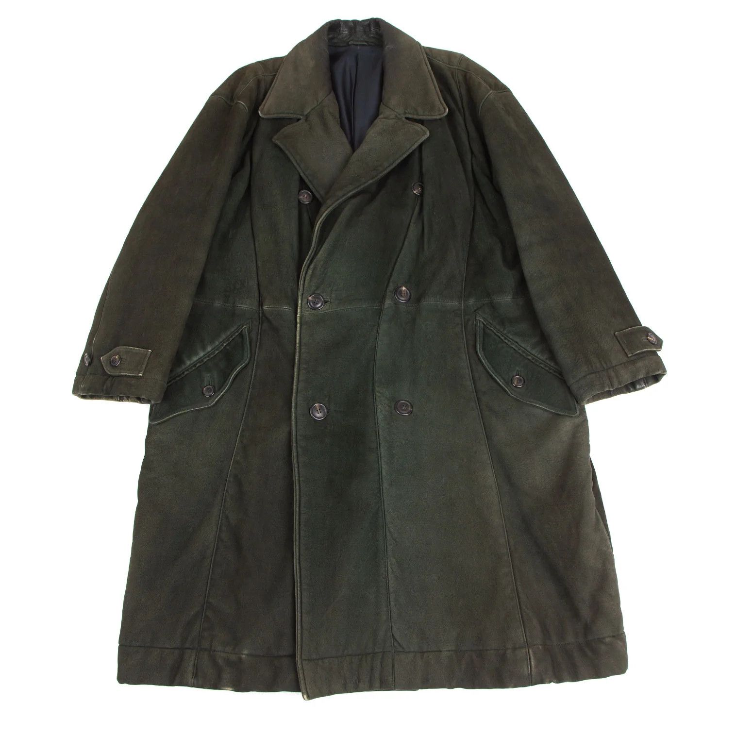 Sheep Leather Coat in Dark Green Size M