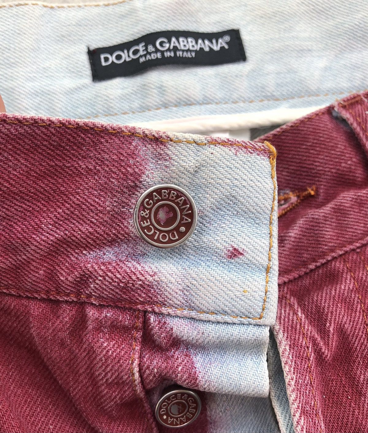 Dolce & Gabbana Vintage Dolce And Gabbana Red Denim Pants Size US 31 - 15 Thumbnail