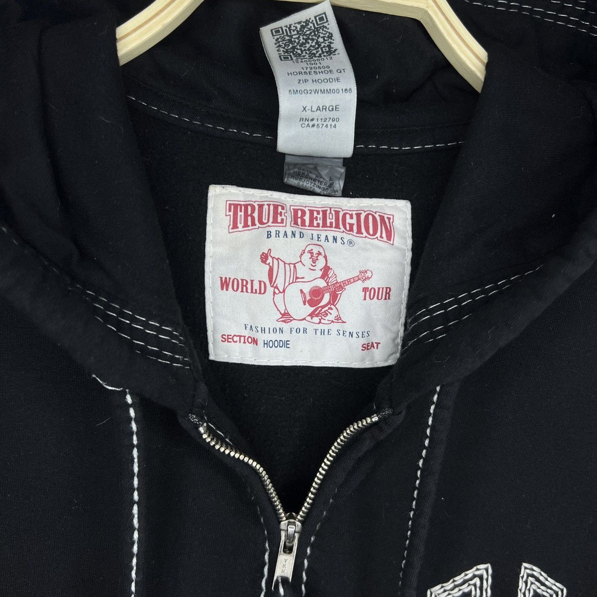 True Religion Y2K True Religion Triple Contrast Stitch Zip Up Hoodie Size US L / EU 52-54 / 3 - 6 Thumbnail