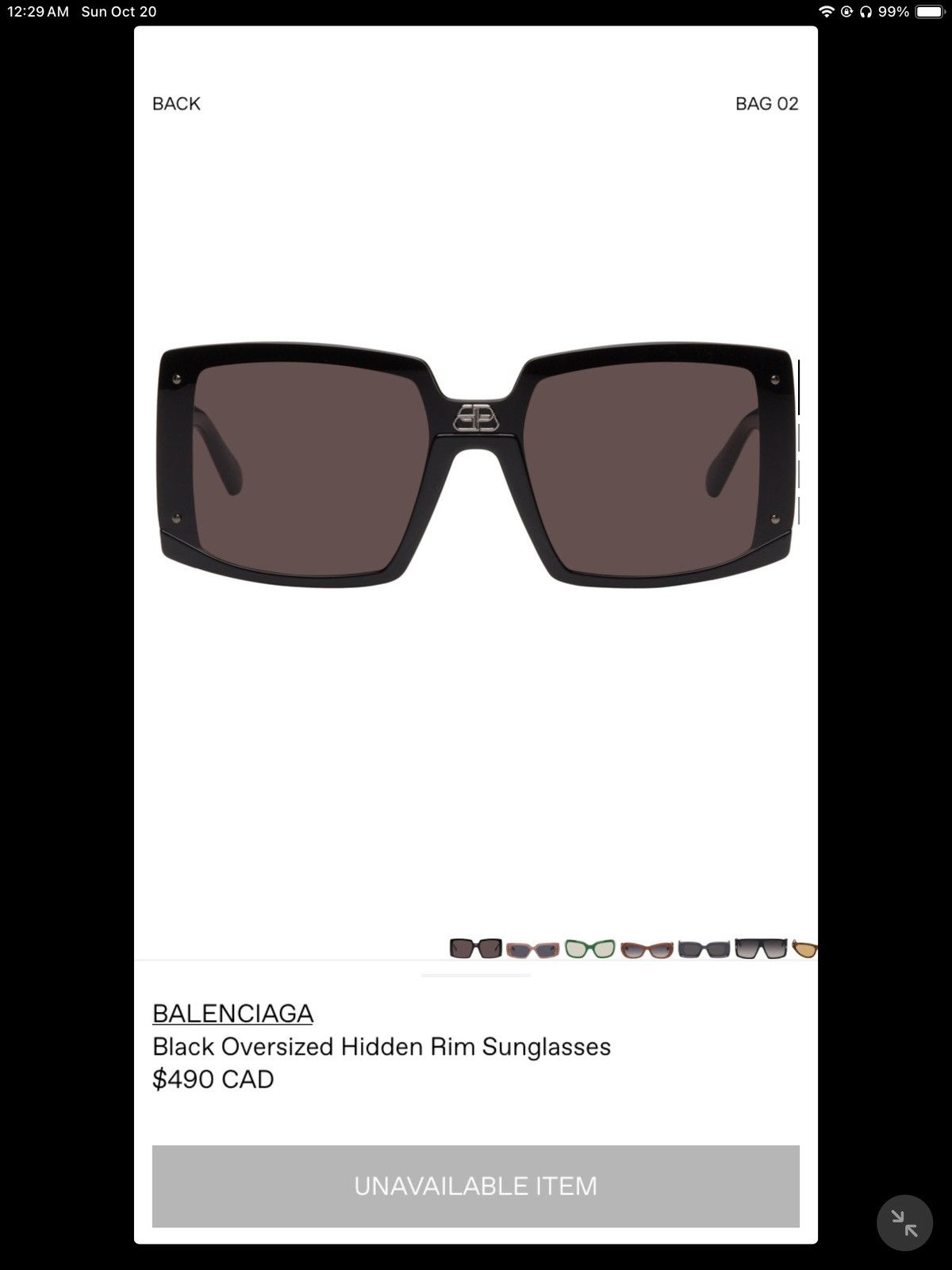 Balenciaga Balenciaga - Black Oversized Hidden Rim Size ONE SIZE - 1 Thumbnail