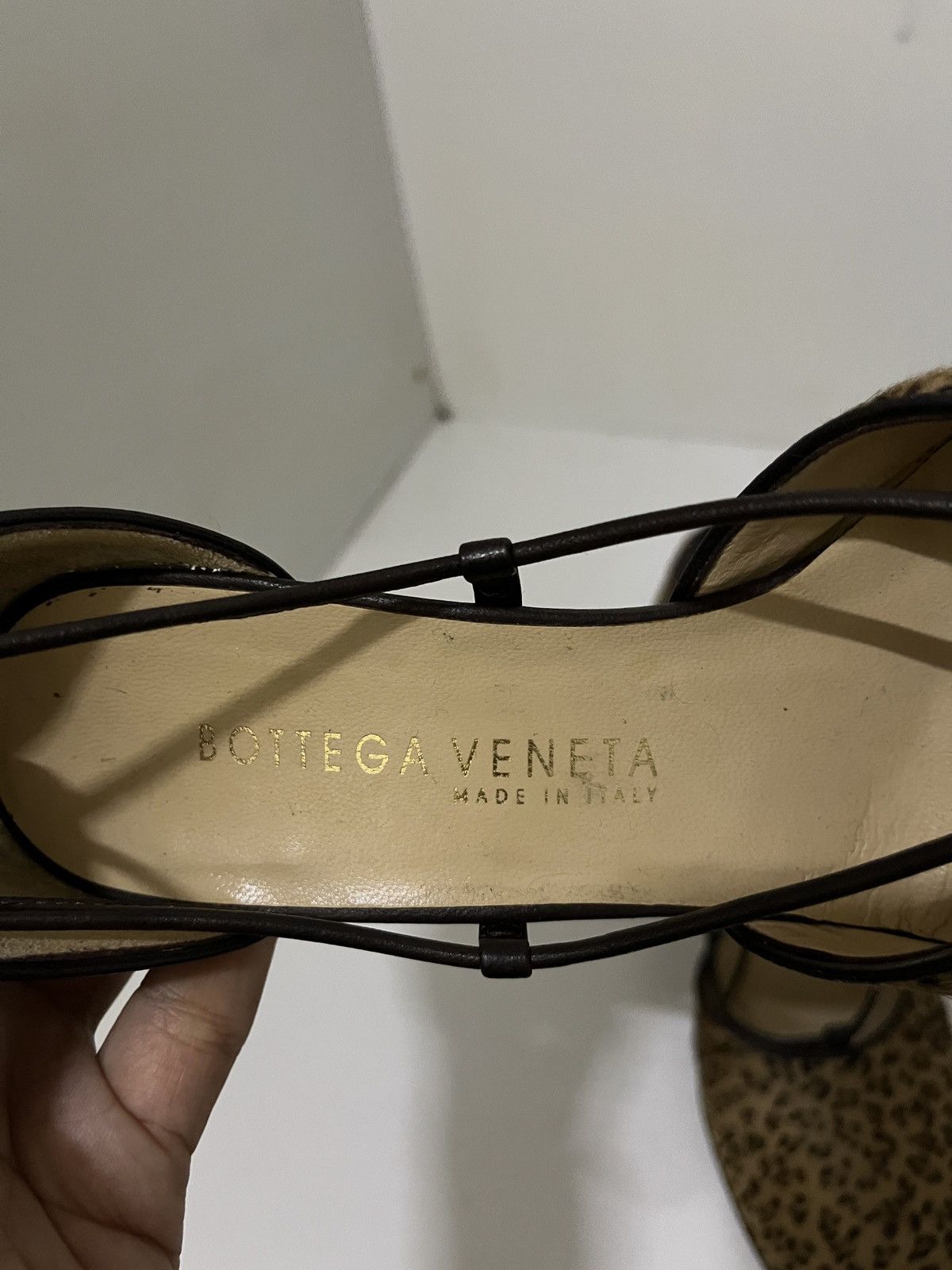 Bottega Veneta Bottega Veneta Brown Calf Hair Leopard Ankle Strap Size US 7 / IT 37 - 13 Thumbnail