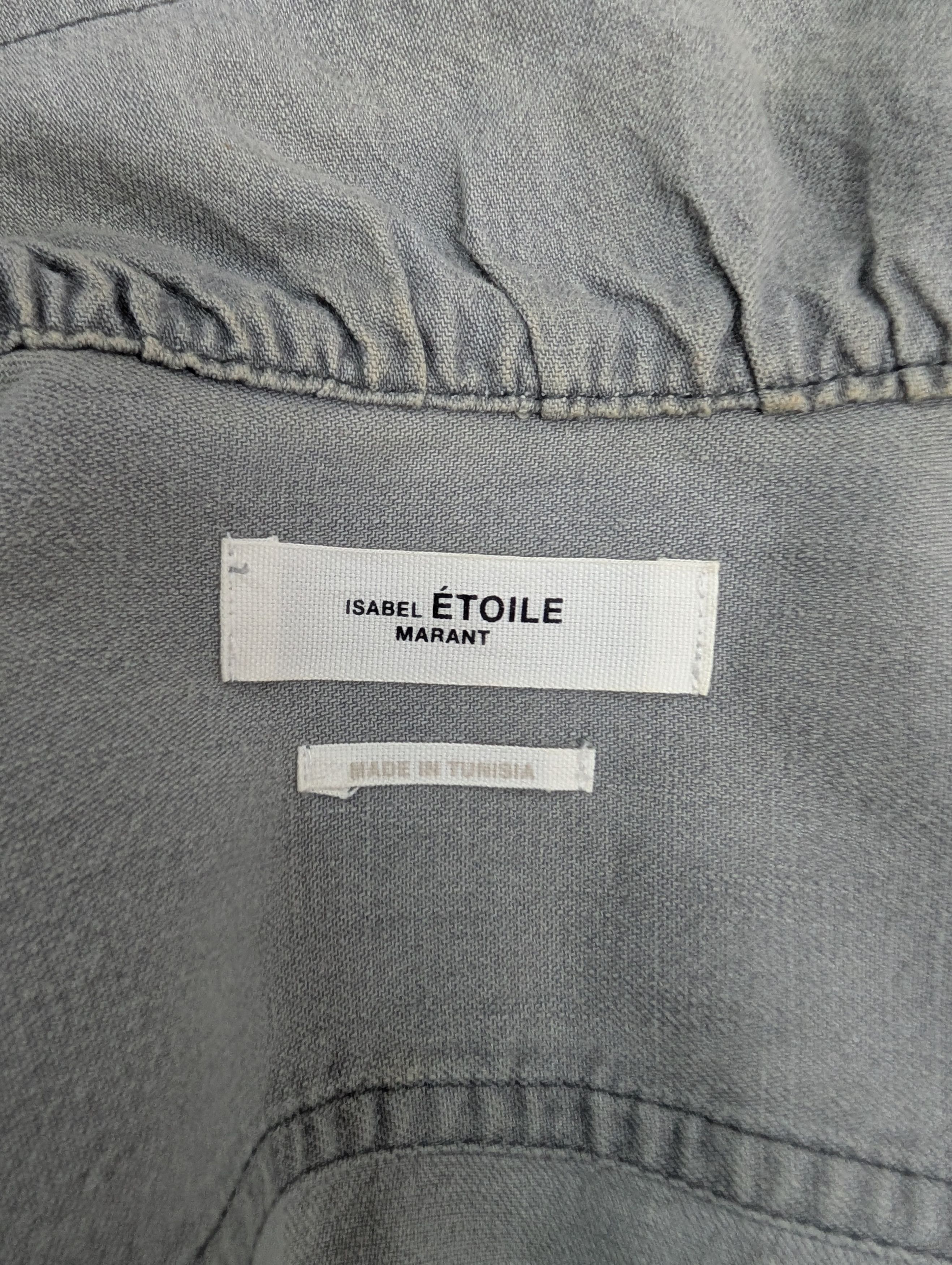 Isabel Marant Etoile Washed Grey Madras Shirt Size XS / US 0-2 / IT 36-38 - 7 Thumbnail