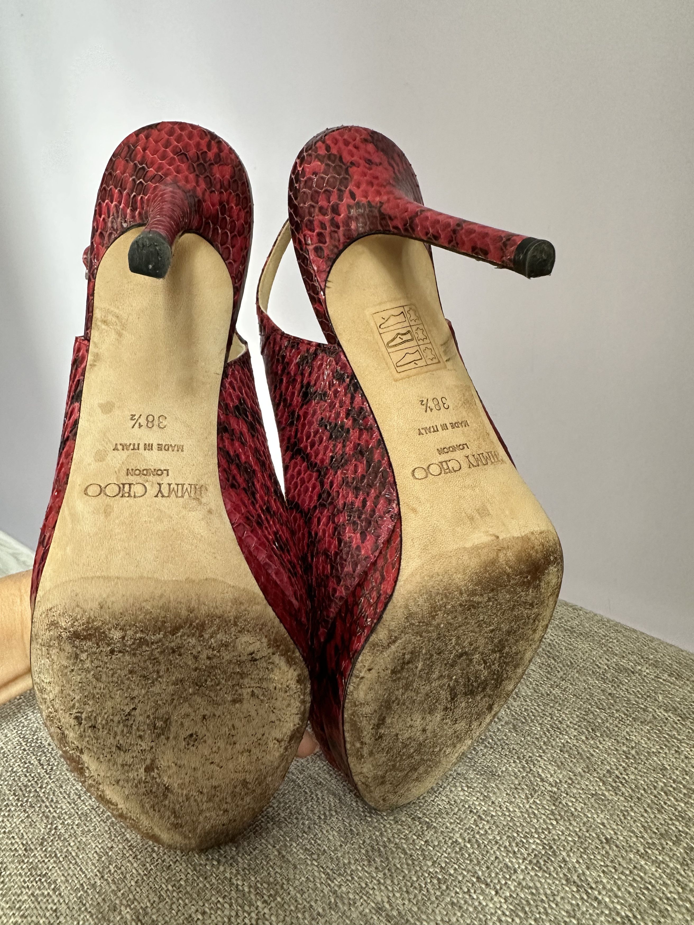 Designer × Jimmy Choo Jimmy Choo Multicolor Python heels sandals Size US 8.5 / IT 38.5 - 5 Thumbnail