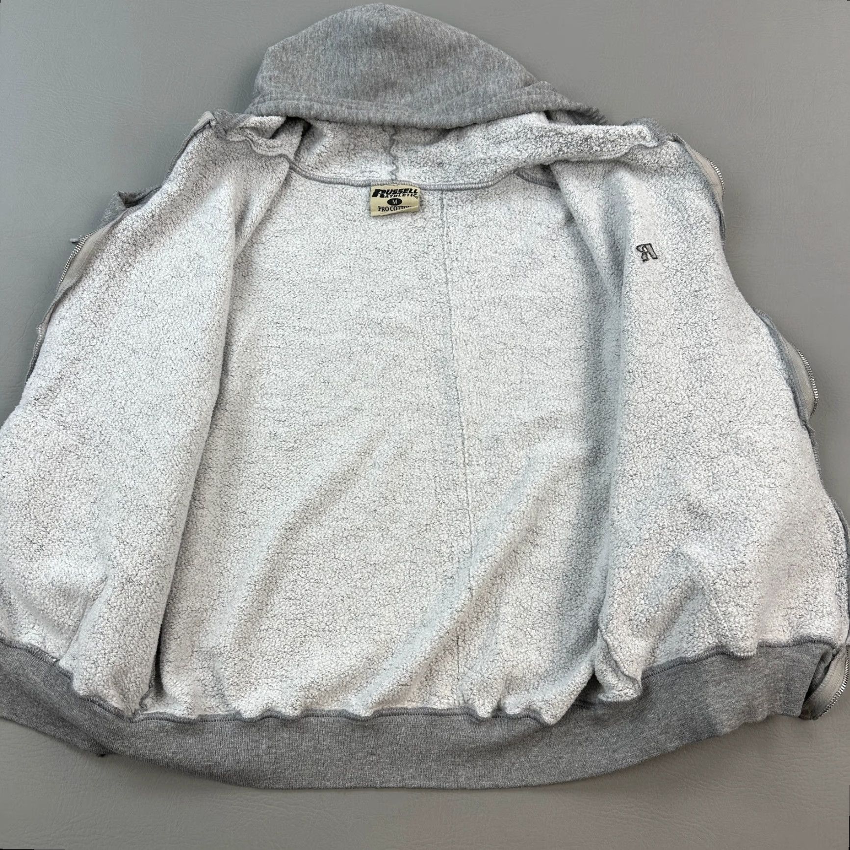 Russell Athletic VINTAGE Russell Athletic Hoodie Mens Medium Gray Pro Cotton Full Zip Y2K Size US M / EU 48-50 / 2 - 6 Thumbnail
