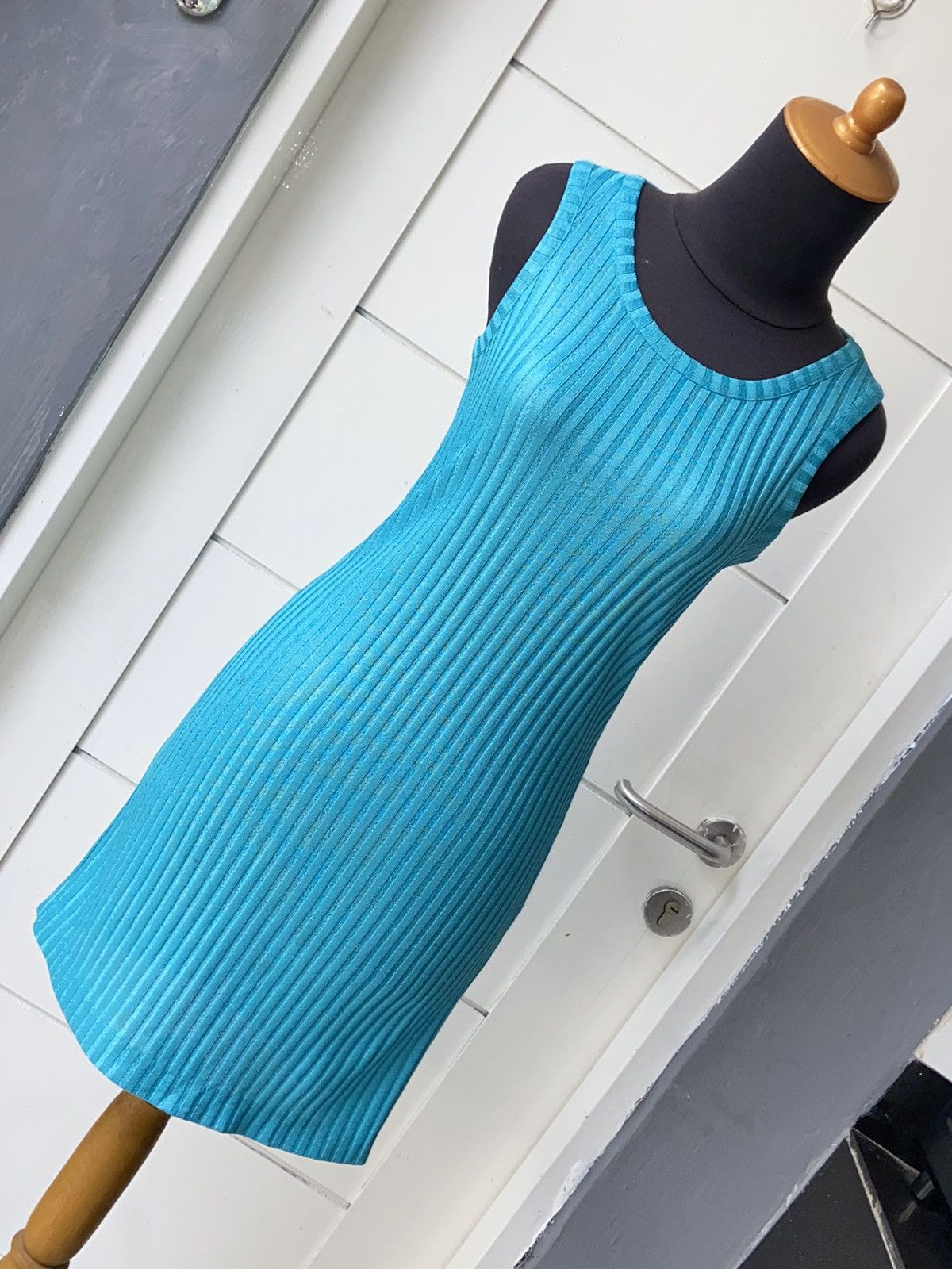 Balenciaga BALENCIAGA Blue Knit Dress Size S / US 4 / IT 40 - 14 Thumbnail