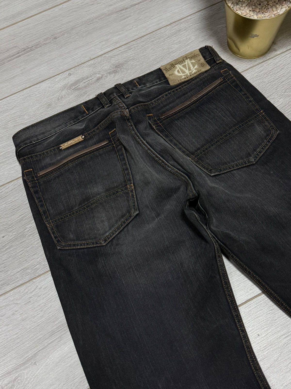 Marlboro Classics Marlboro classic denim pants jeans leather insert eb0 Size US 33 - 2 Thumbnail