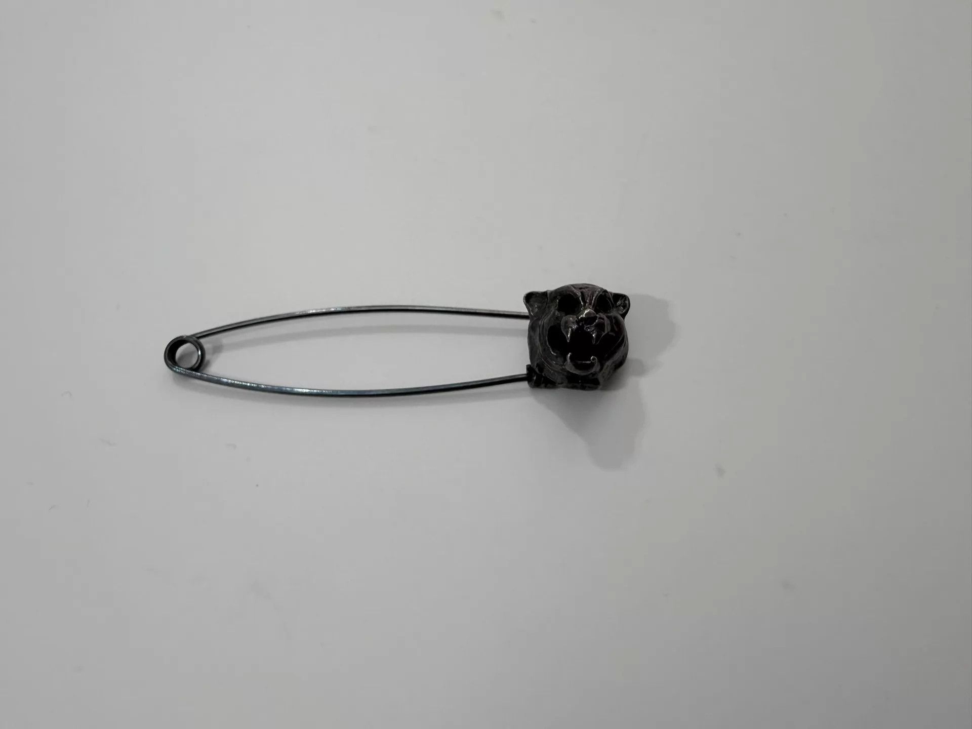 Saint Laurent Paris Saint Laurent 14AW 925 Silver Lynx Head Aged Brooch Size ONE SIZE - 1 Thumbnail