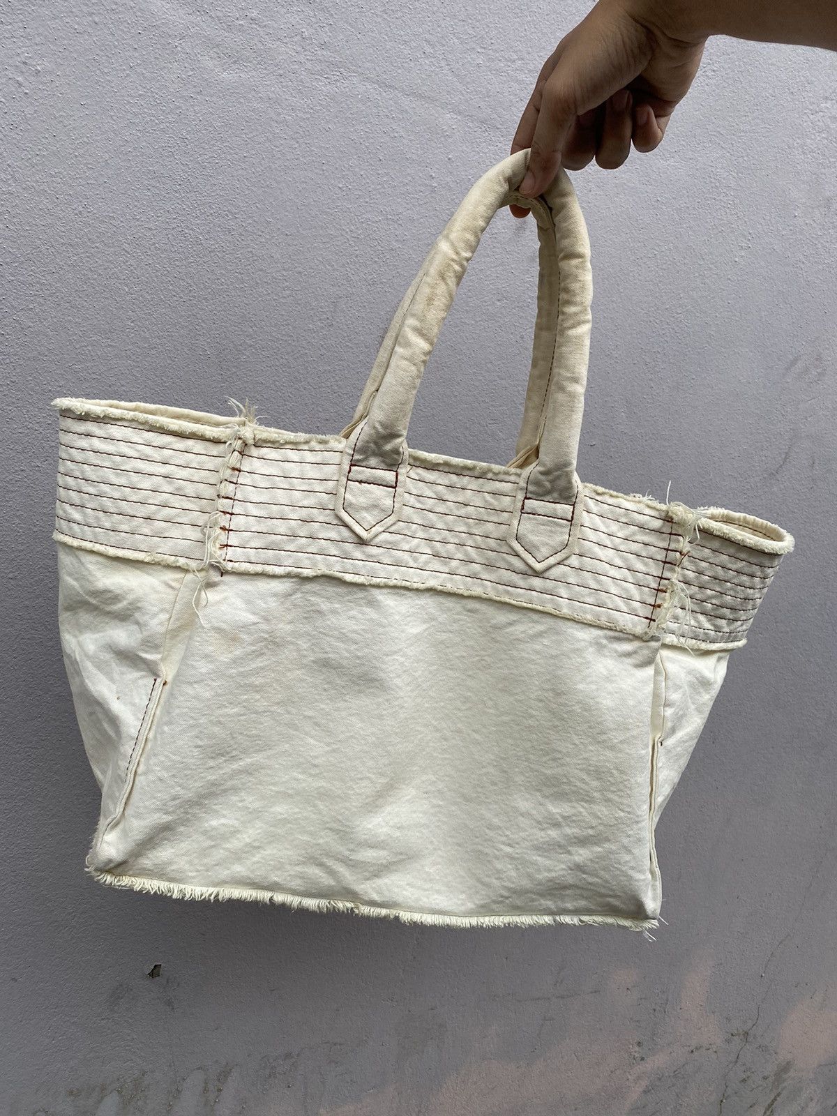 Comme des Garcons 🔥RARE🔥 Vintage CDG “tricot” Multi Stitches Duck Cotton Bag Size ONE SIZE - 16 Thumbnail