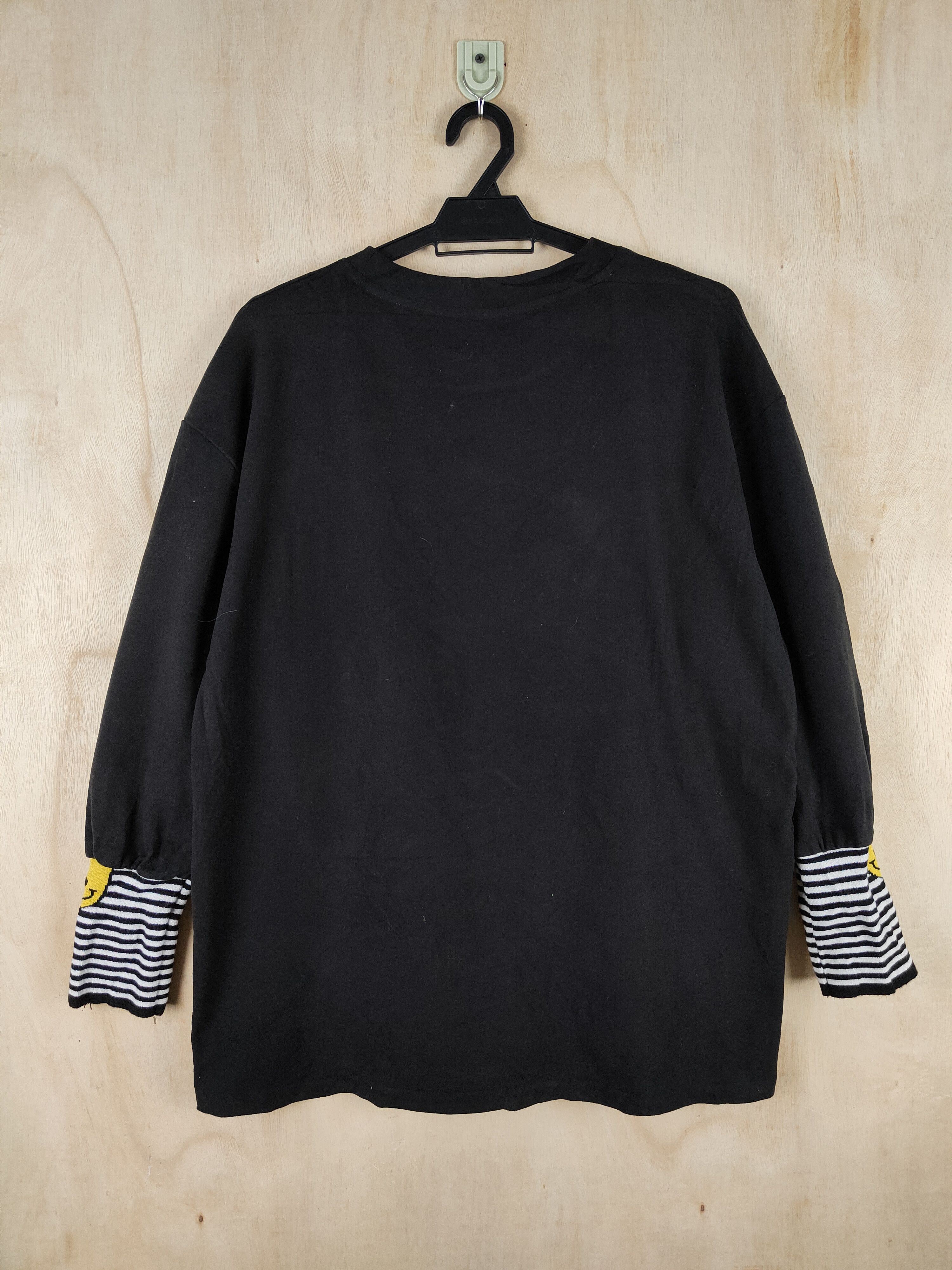 Japanese Brand Z Ziling Black Smile like kapital Sweatshirts #S2628 Size L / US 10 / IT 46 - 8 Thumbnail