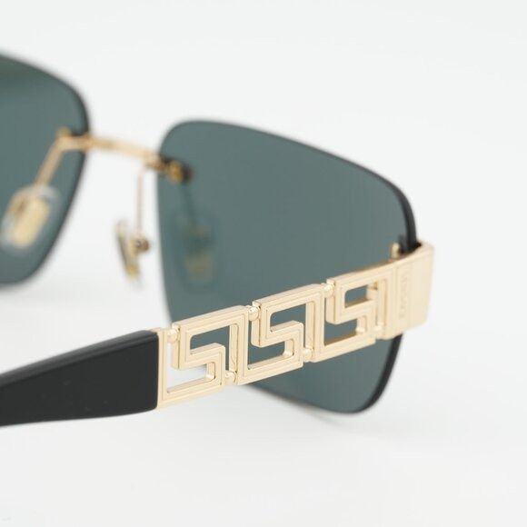 Versace Versace VE2298 100287 Sunglasses Gold Rectangle Frame Size ONE SIZE - 4 Thumbnail