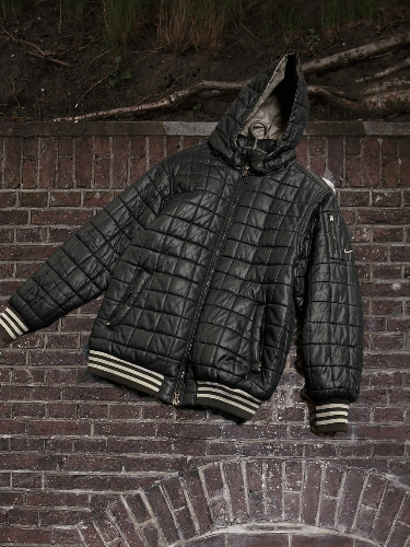Nike Vintage Nike Puffer Jacket 00s Mini Swoosh Y2K Rap Size US M / EU 48-50 / 2 - 1 Thumbnail