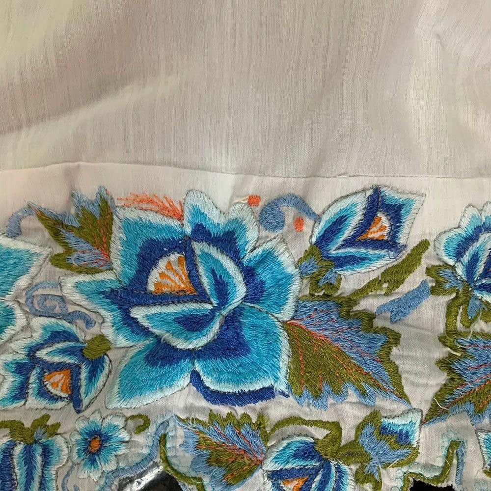 Designer Pre Owned White Hand Made Blouse Xl Size XL / US 12-14 / IT 48-50 - 3 Thumbnail