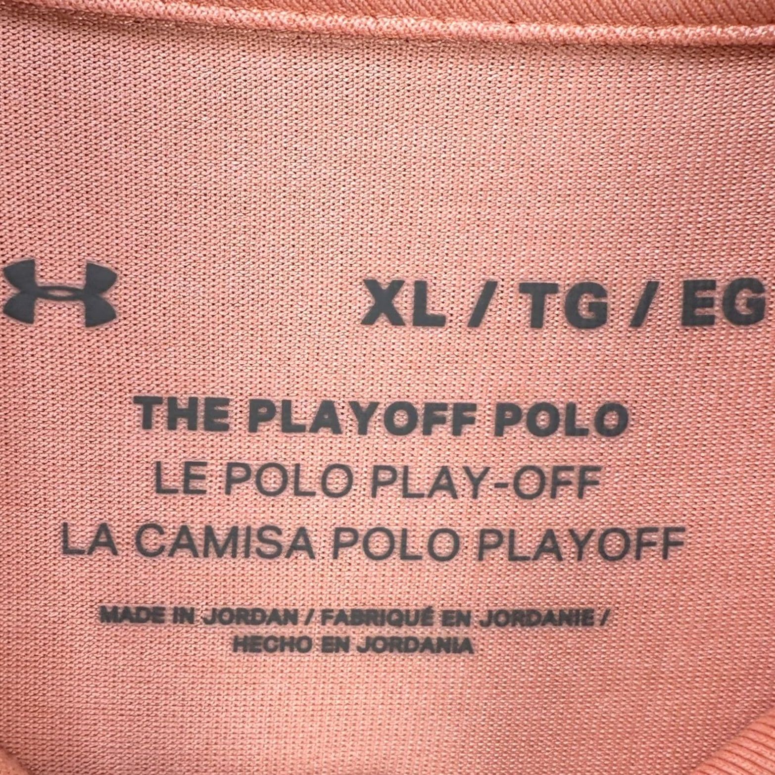 Under Armour Under Armour The Playoff Polo Shirt Mens XL Peach Rugby Golf Short Sleeve Stretch Size US XL / EU 56 / 4 - 4 Thumbnail