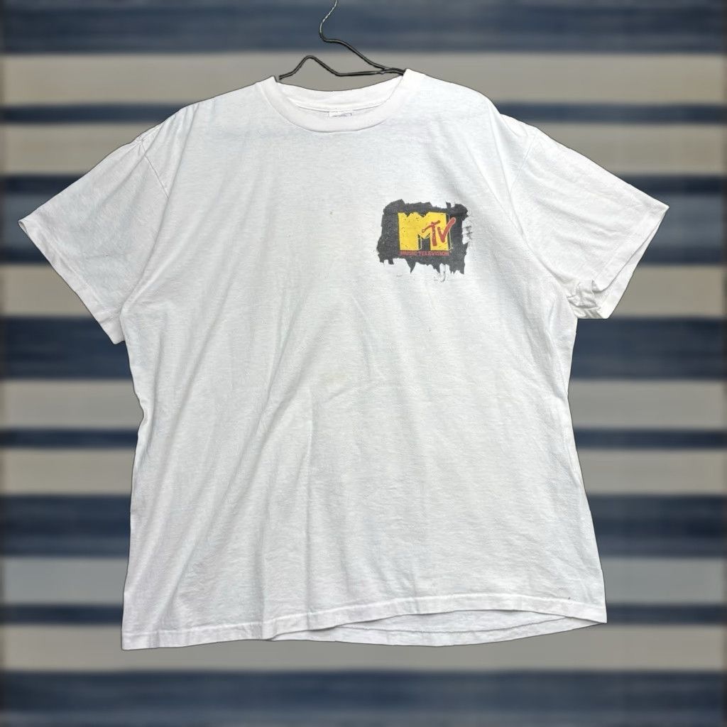 Logo 7 MTV Music Television Shirt Mens XL Big Logo Music TV Thrashed y2k 2000s 90s Size US XL / EU 56 / 4 - 1 Thumbnail